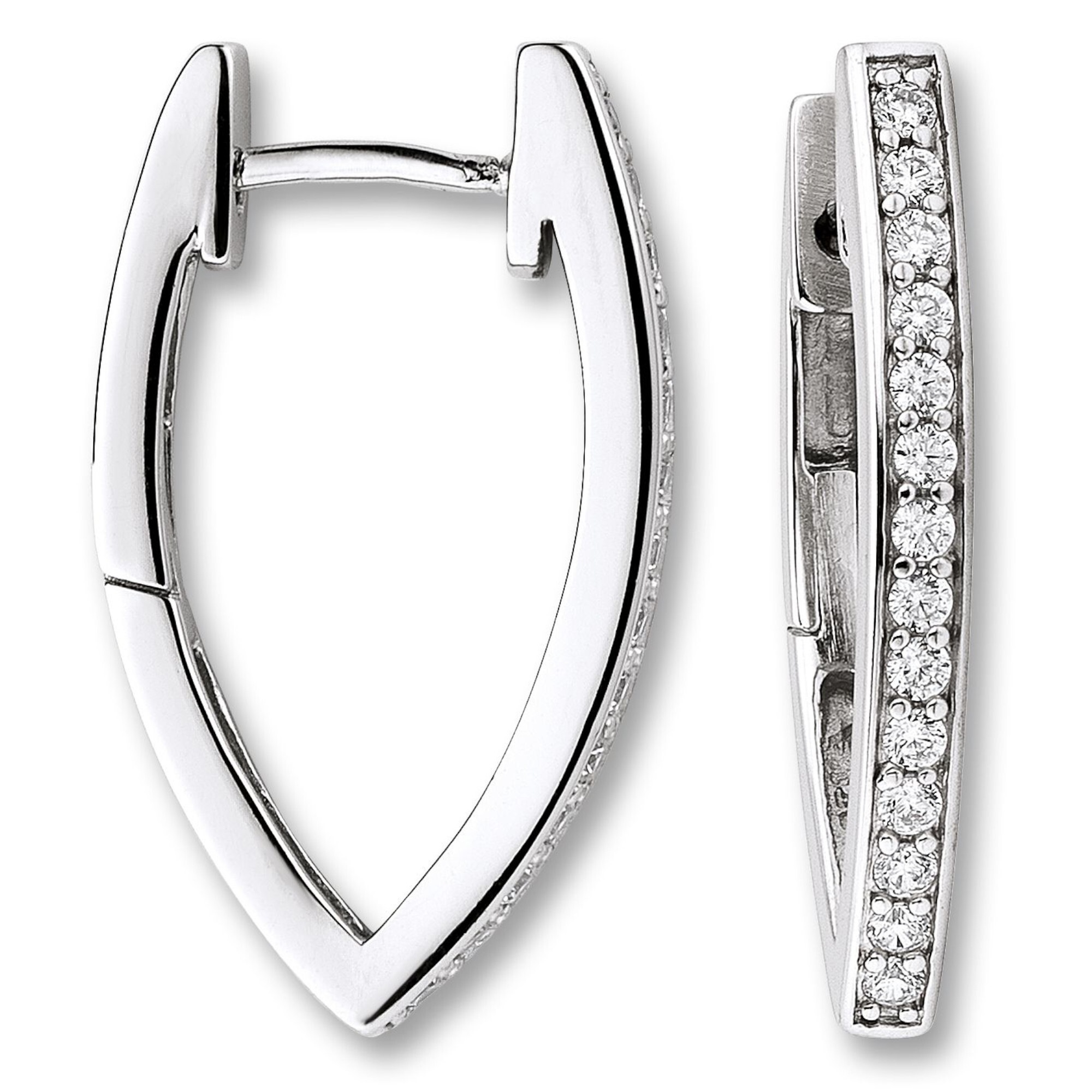 Paar Creolen ONE ELEMENT "Zirkonia Ohrringe Creolen aus 925 Silber", silber, Ohrringe, Damen, Damen,mit Zirkonia, Silber 925 (Sterlingsilber), Ihr persönliches Symbol – liebevoll gearbeitet für jeden Tag 5