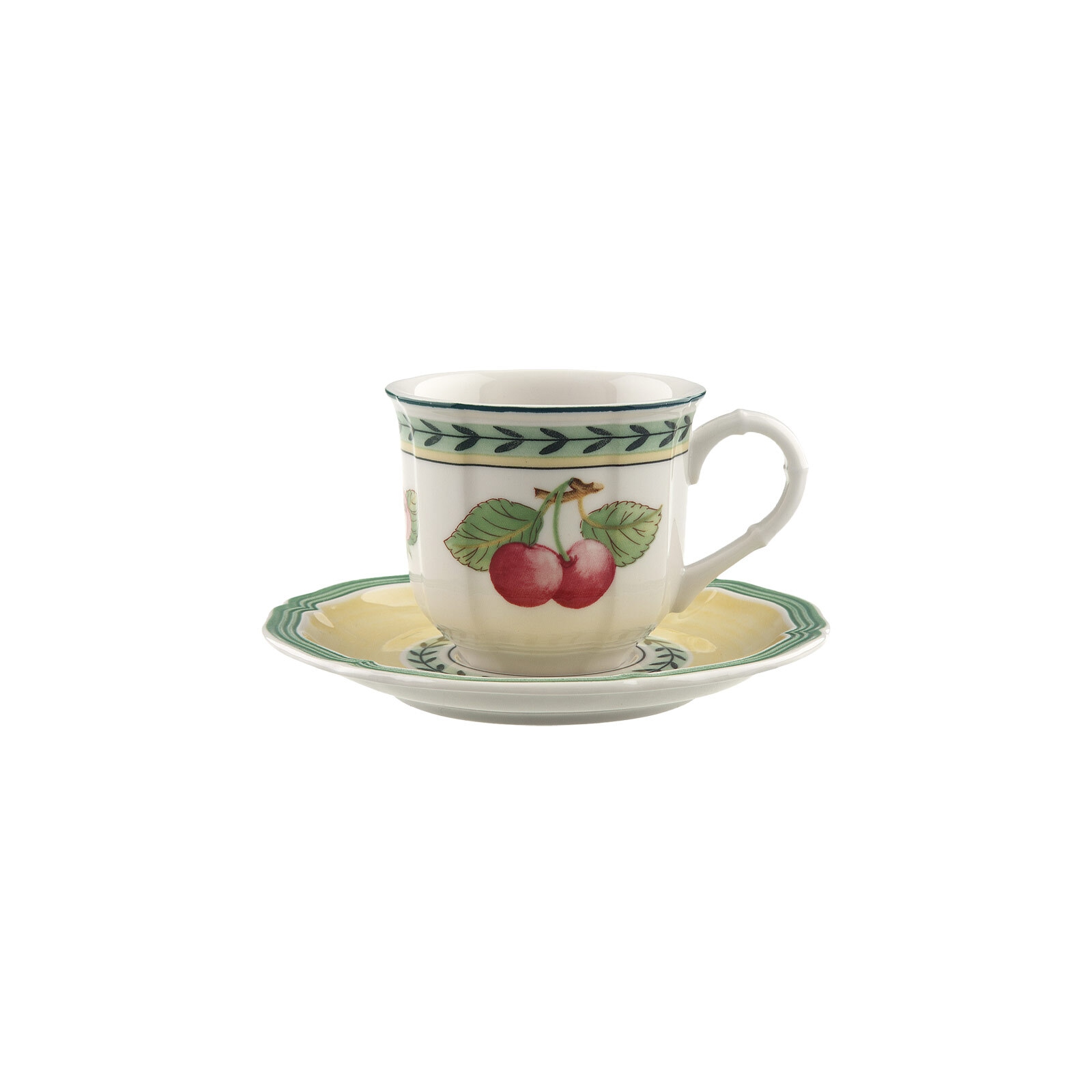 Villeroy & Boch Espressotasse "Espressotasse mit Untertasse French Garden Fleurence 80 ml bunt" Spülmaschinengeeignet, Mikrowellenfest