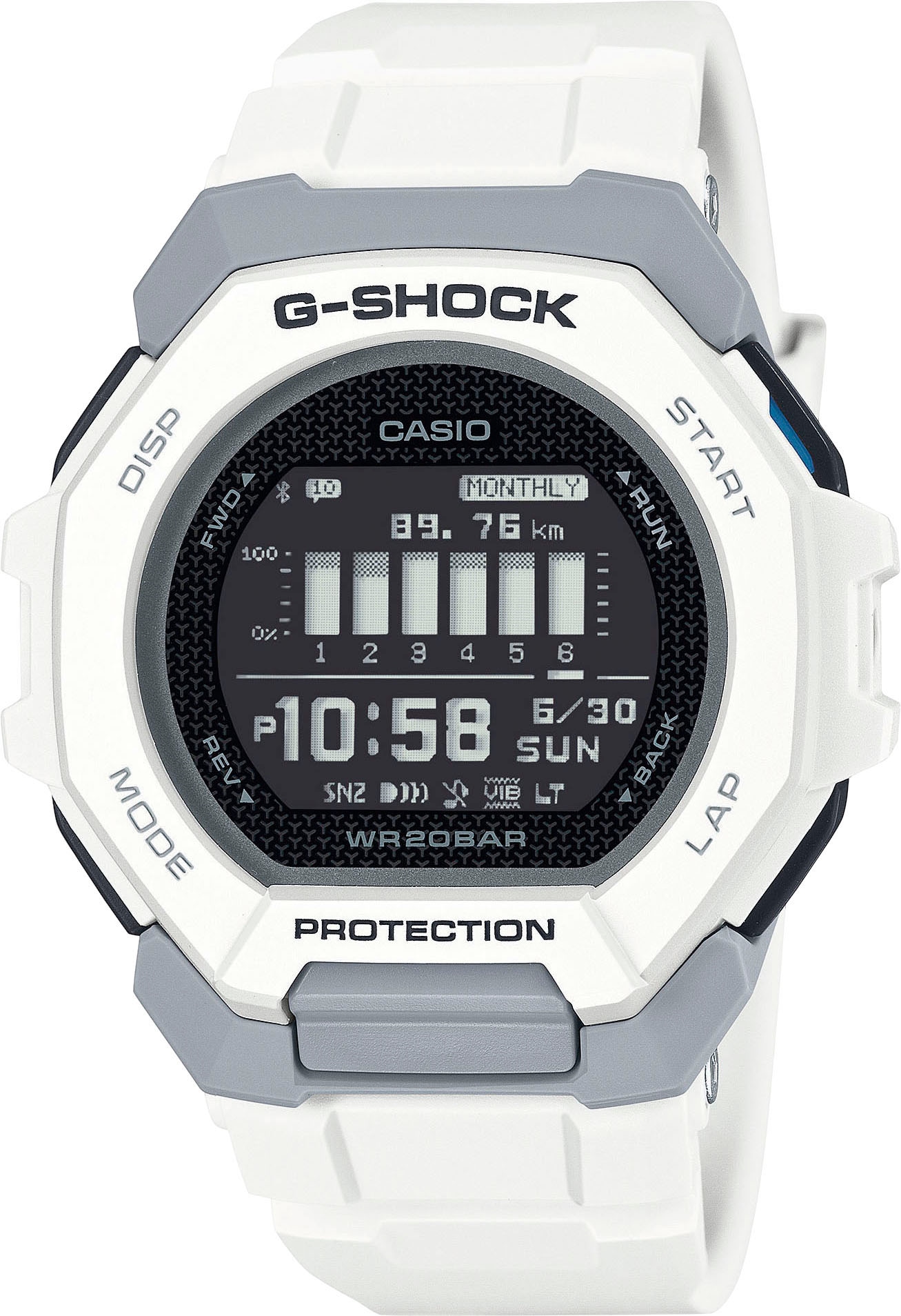 CASIO G-SHOCK Herren Smartwatch, weiß, Smartwatches, Armbanduhr, Herrenuhr, Bluetooth, bis 20 bar wasserdicht
