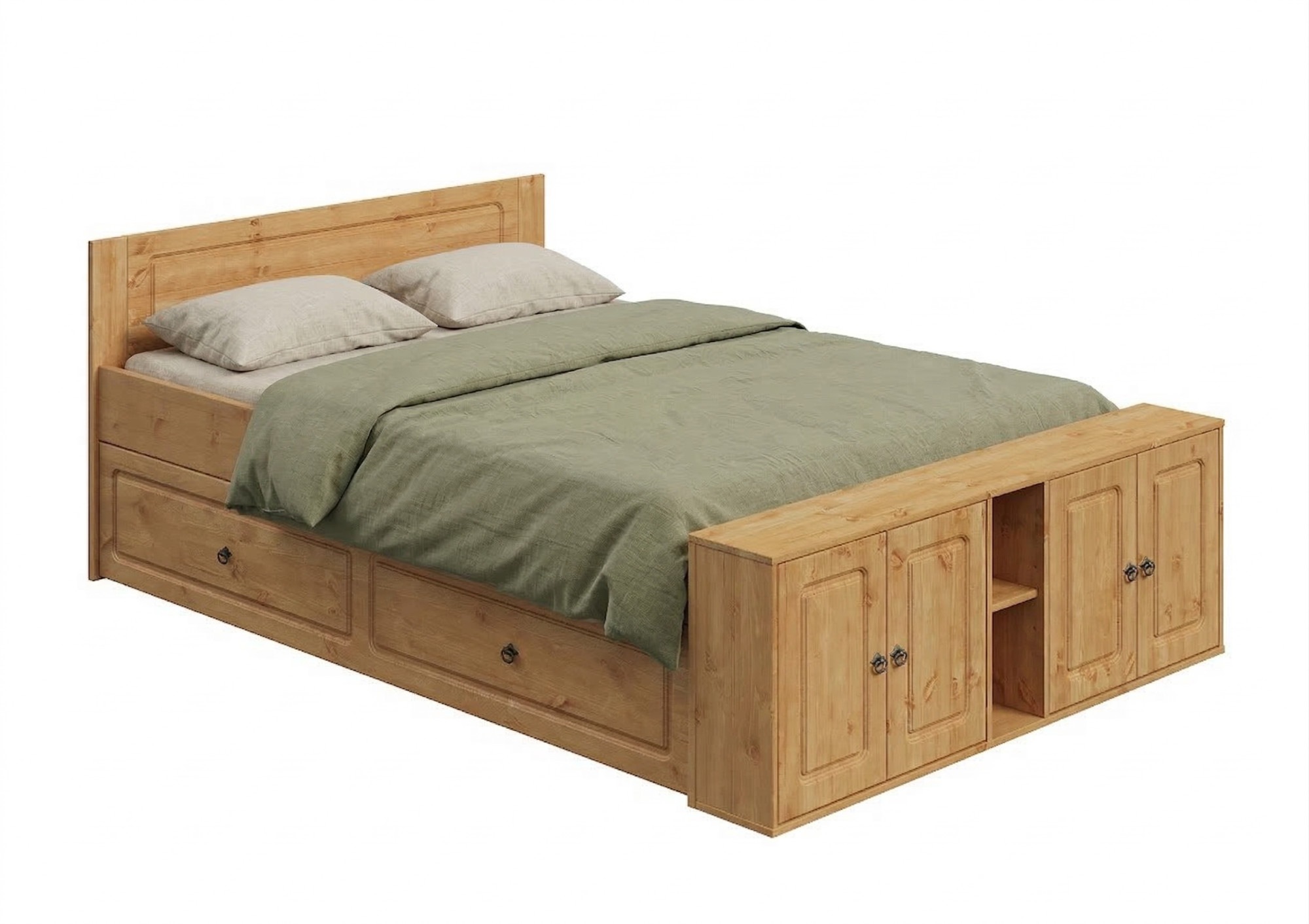 OTTO home Massivholzbett »Paula, Bett, Stauraumbett, Holzbett, Bettgestell« (B/T/H: 148,8/224,4/82 cm,  aus massiver Kiefer, extra viel Stauraum im Fußteil, FSC®-zertifiziert