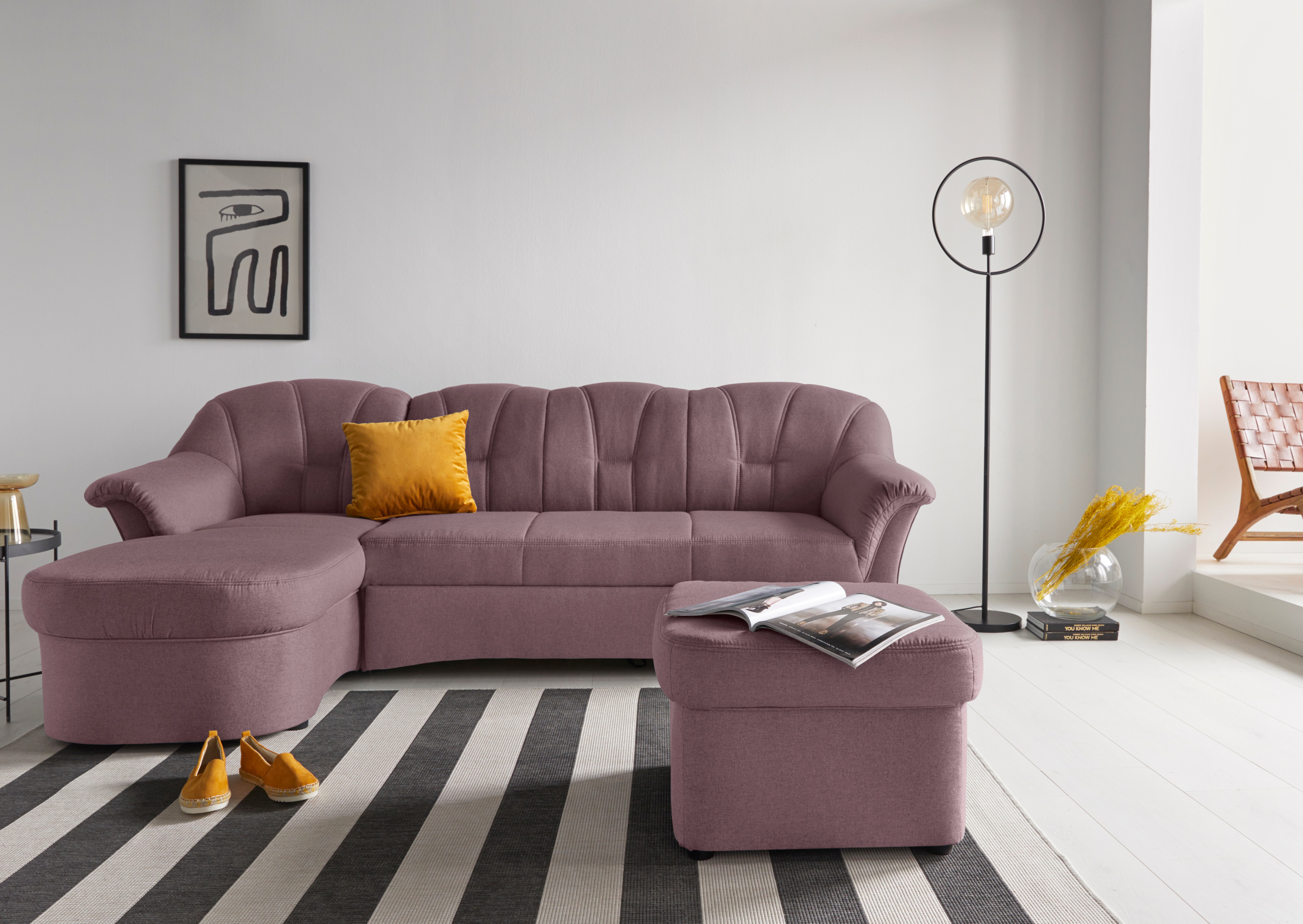Thumbnail - DOMO collection Ecksofa "Papenburg, zeitlose Rückensteppung, elegante Formensprache, L-Form" in großer Farbvielfalt, wah...