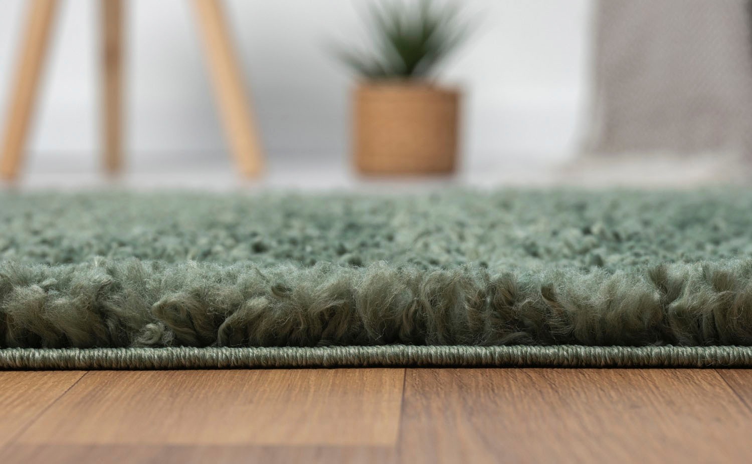 Myflair Möbel & Accessoires Hochflor-Bettumrandung »My Shaggy«, (3 tlg.), Shaggy, Uni-Farben, leicht glänzend, extra flauschig, Läufer-Set
