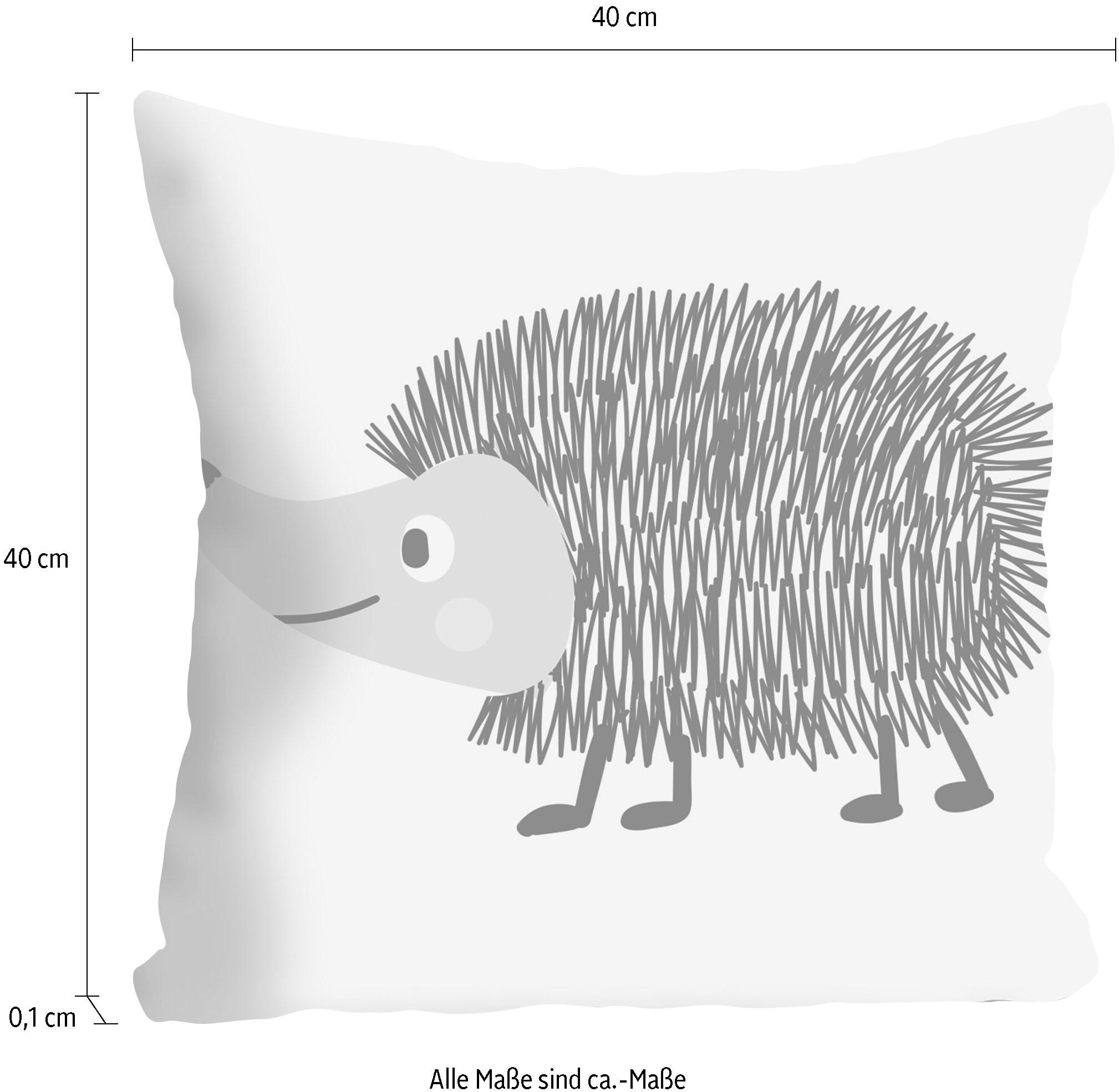 queence Dekokissen »Igel«, Kissenhülle ohne Füllung, 1 Stück