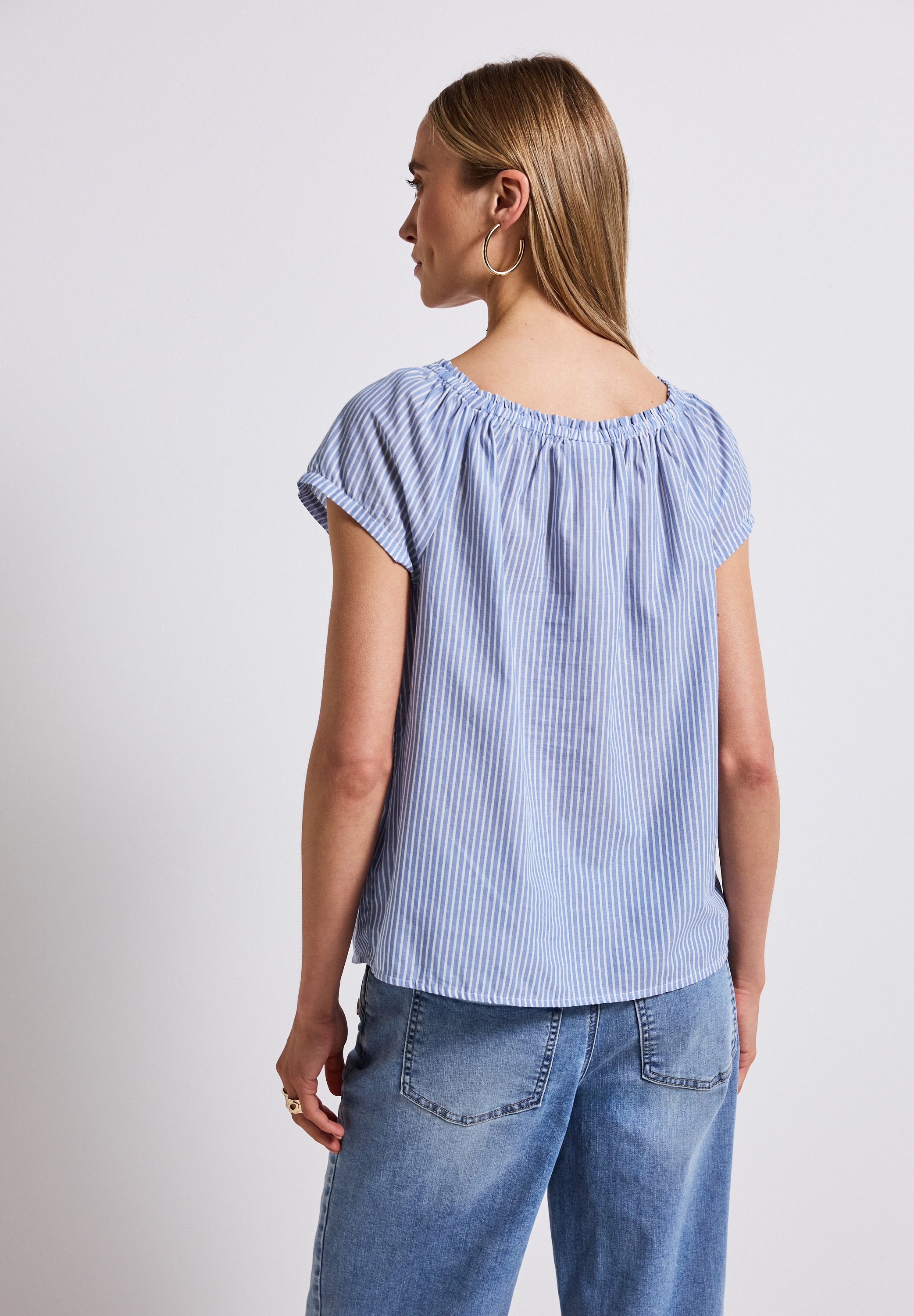 STREET ONE Carmenbluse, aus reiner Baumwolle