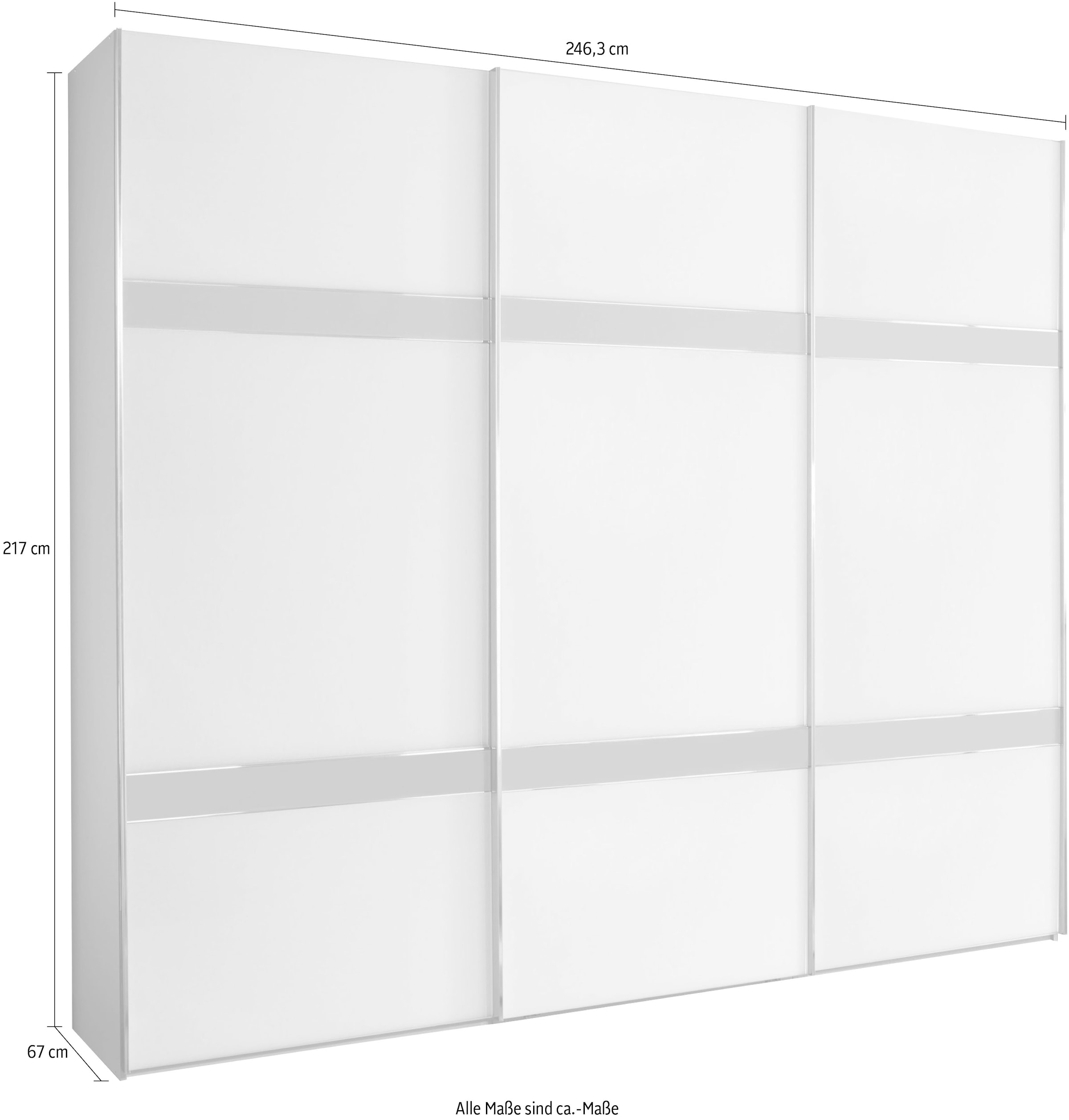 WIEMANN Schwebetürenschrank »Rialto«, hochwertige Glasfront mit Querriegeln