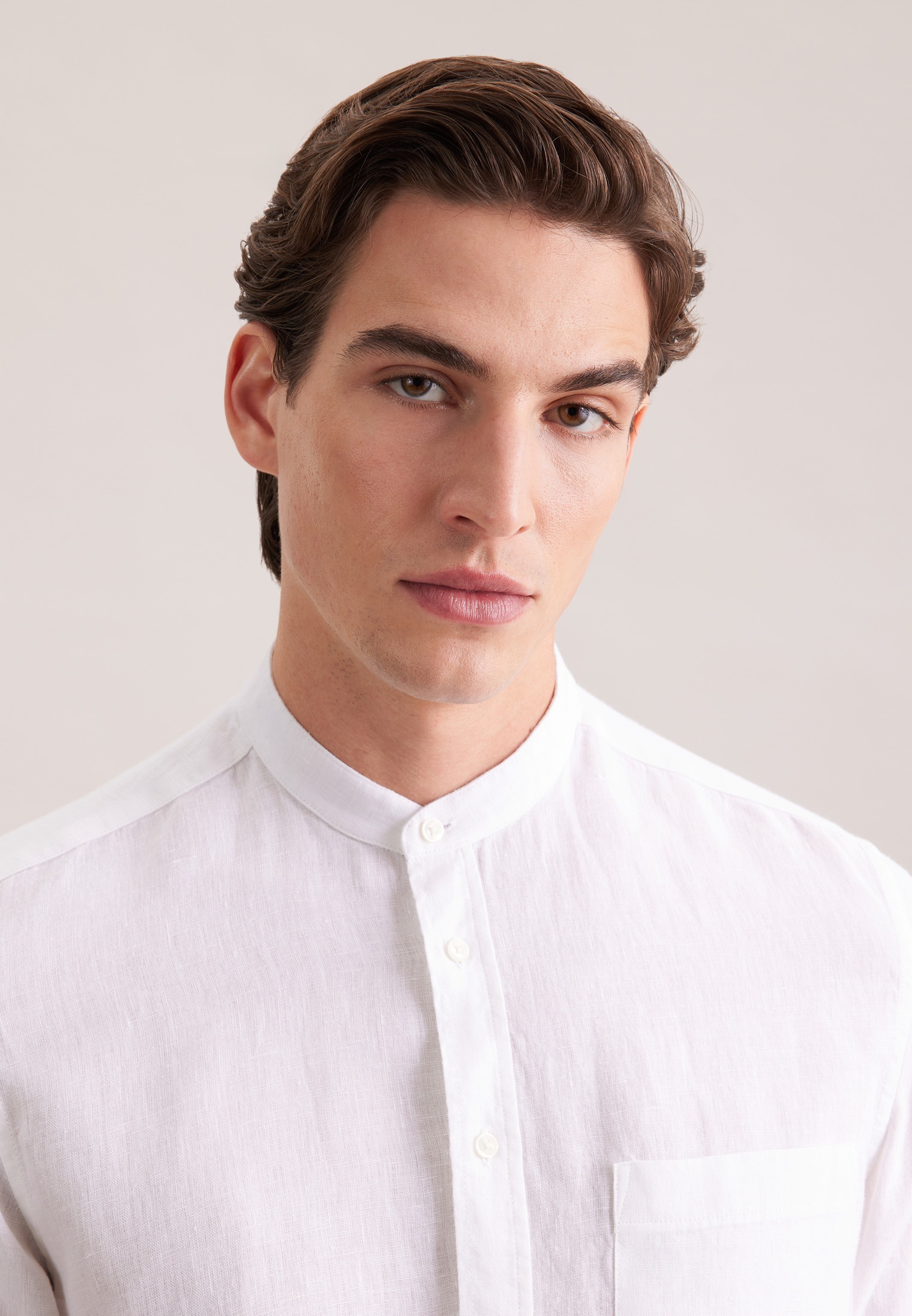 Thumbnail - seidensticker Leinenhemd "Schwarze Rose" Slim 1/1 Stehkragen Uni