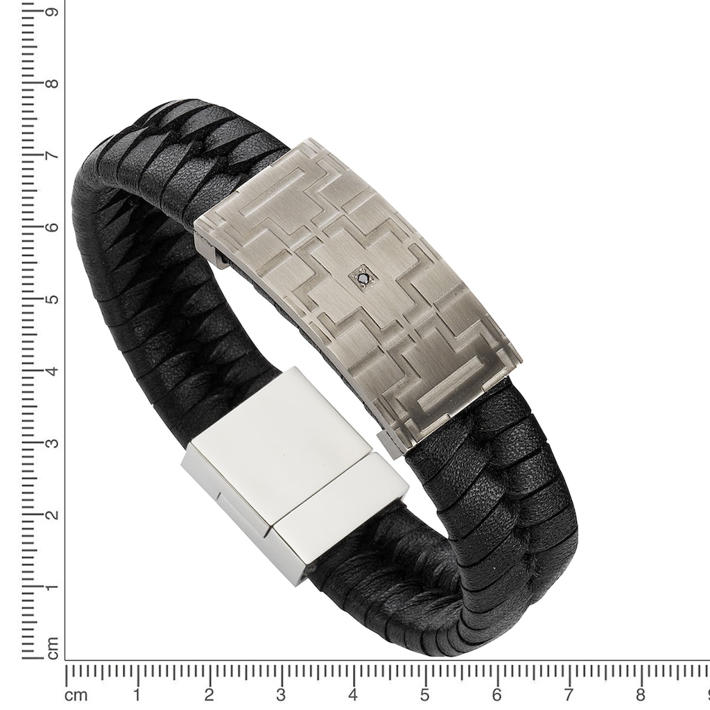 Zeeme Armband »Edelstahl 21cm Leder«