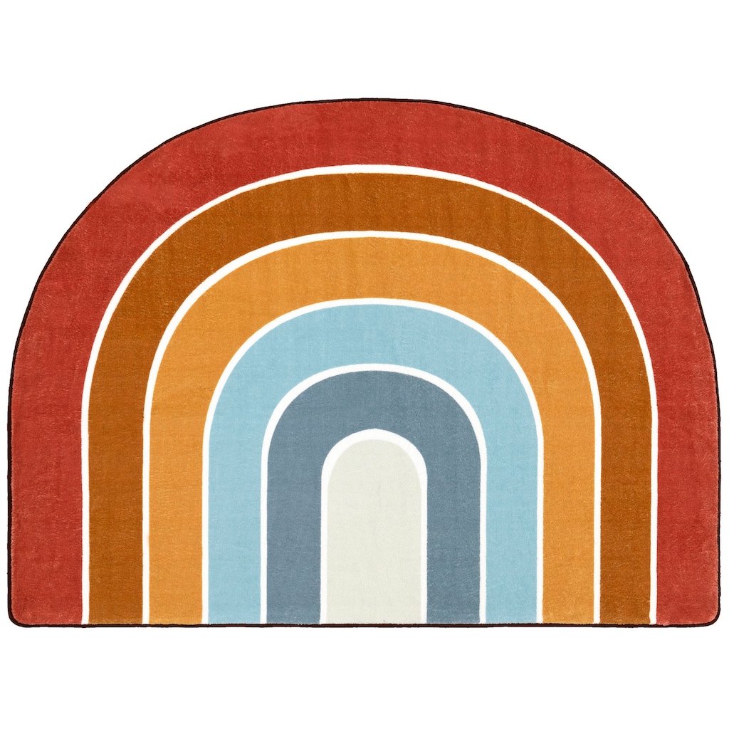 Paco Home Kinderteppich »Niloya 366«, halbrund, Spielteppich, Kurzflor, Motiv Regenbogen, waschbar
