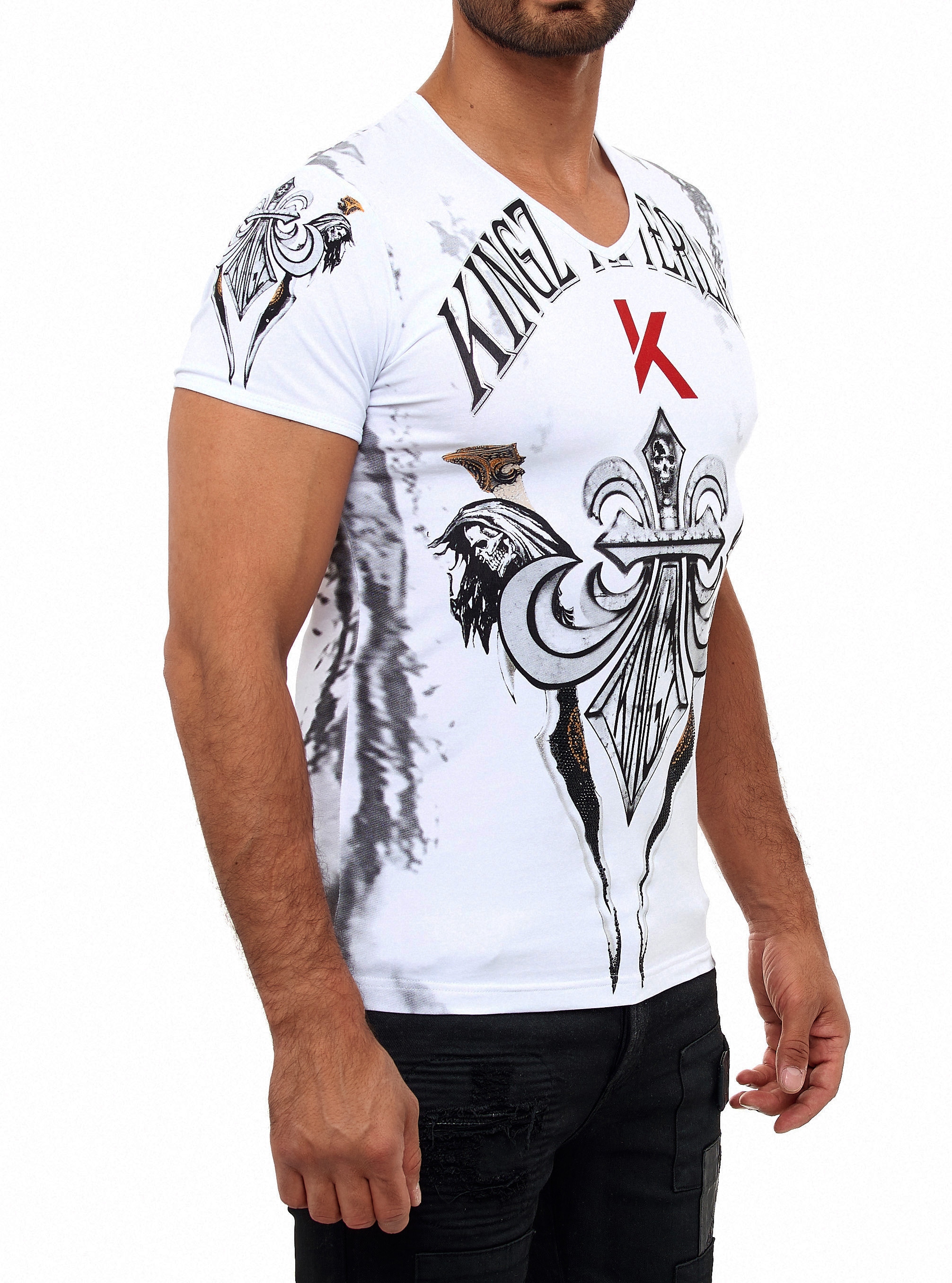 KINGZ T-Shirt, mit schönem Lilien-Motiv