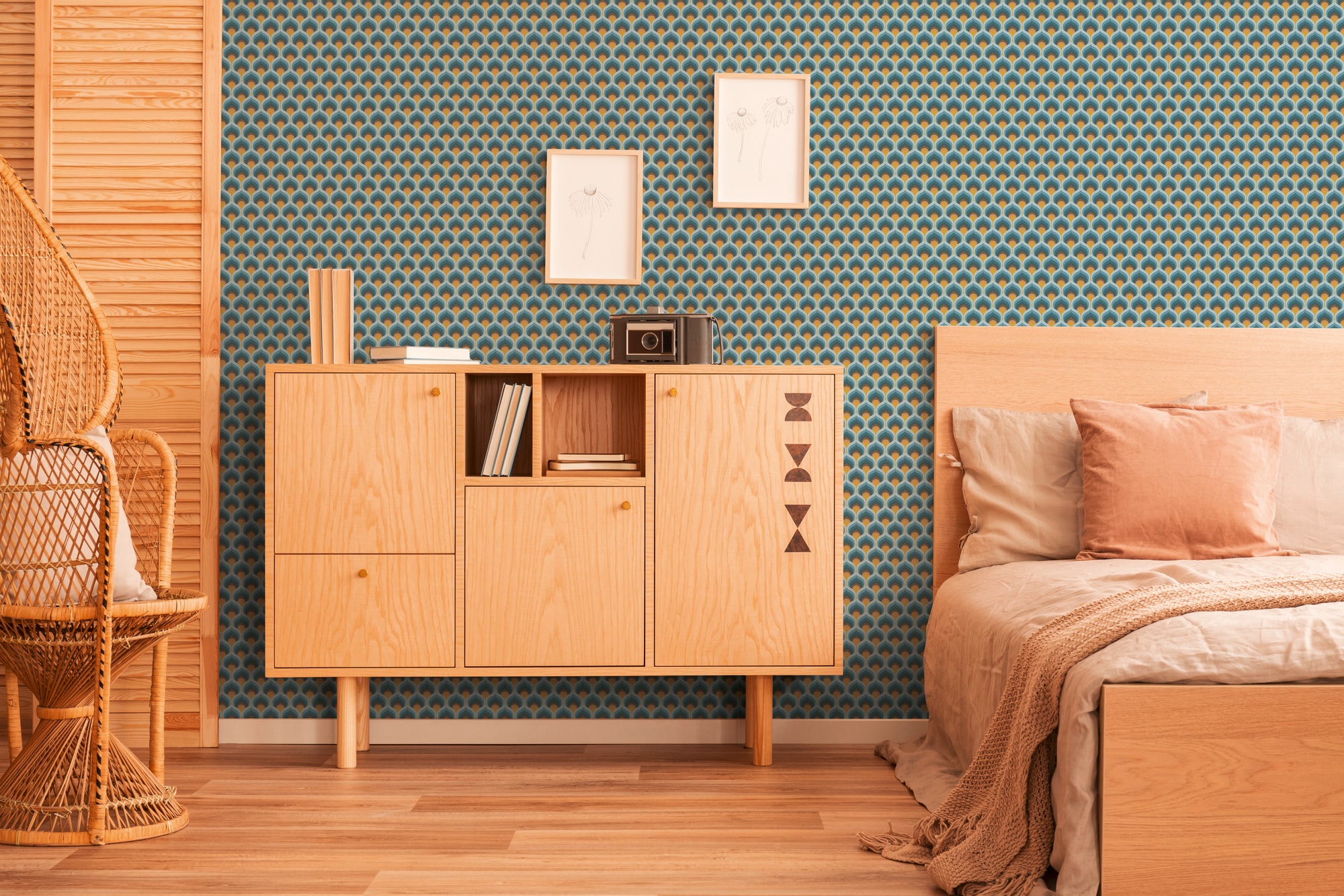 A.S. Création Vliestapete »Retro Chic Grafik-Tapete Mustertapete Retro 3D« matt strukturiert Vintage Vliestapete für Schlafzimmer Küche Wohnzimmer Grafik Design
