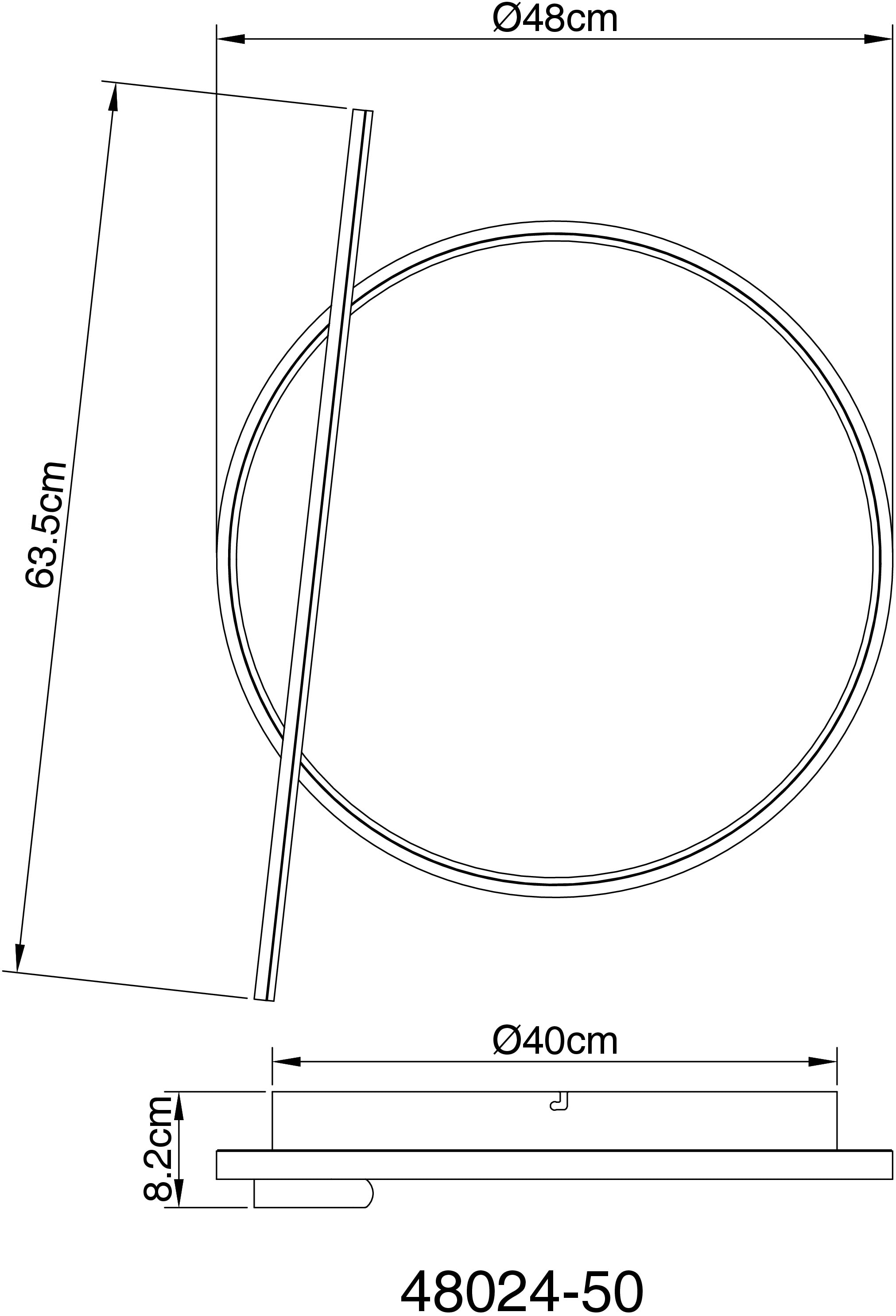 GLOBO LIGHTING LED Deckenleuchte »RONDA«, Leuchtmittel LED-Modul | LED fest integriert, Deckenlampe/LxBxH: 635x480x82mm/Wohnzimmer/Schlafzimmer