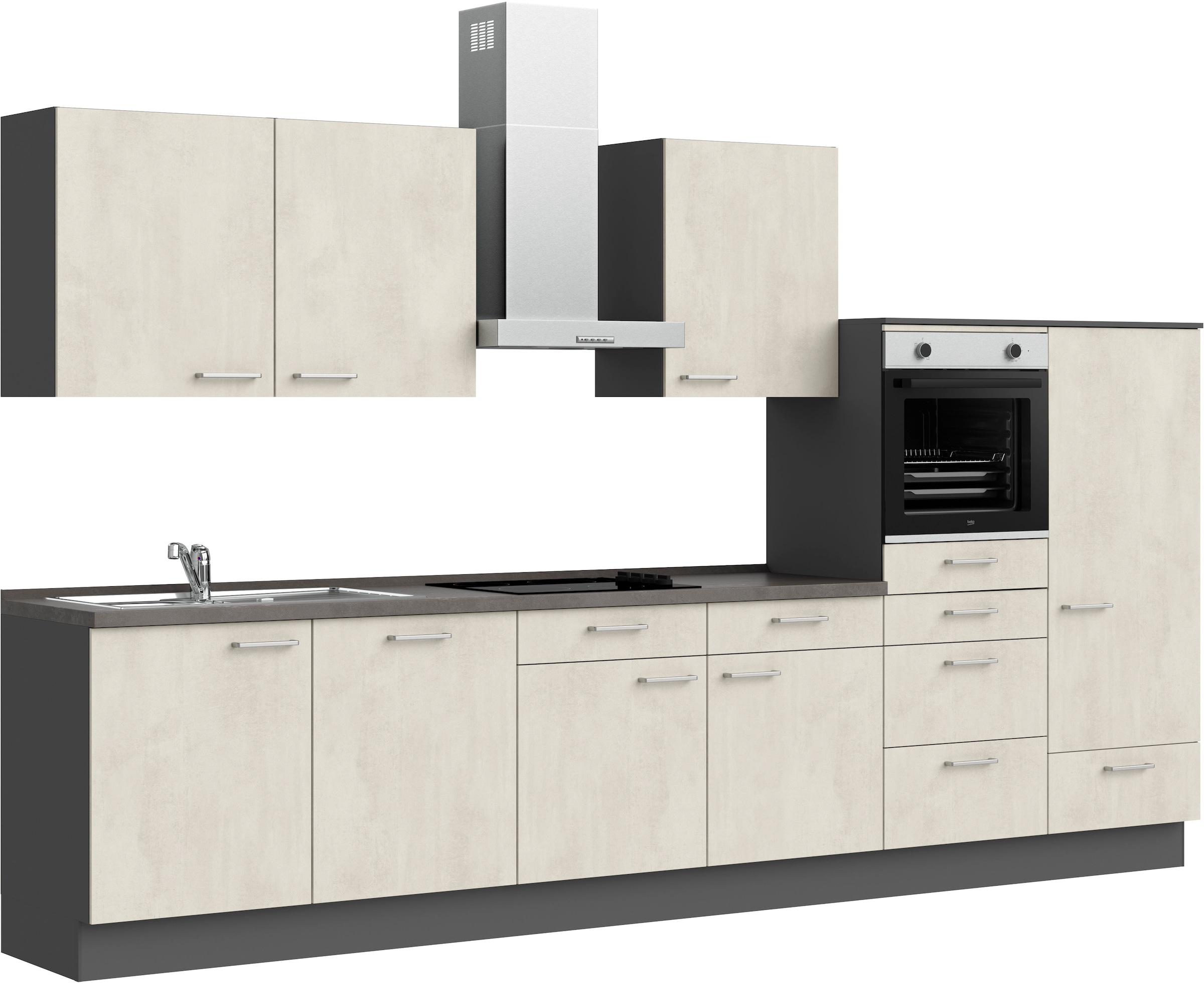 nobilia® Küchenzeile »"Riva I"«, vormontiert, Ausrichtung wählbar, Breite 360 cm, wahlw. mit E-Geräten