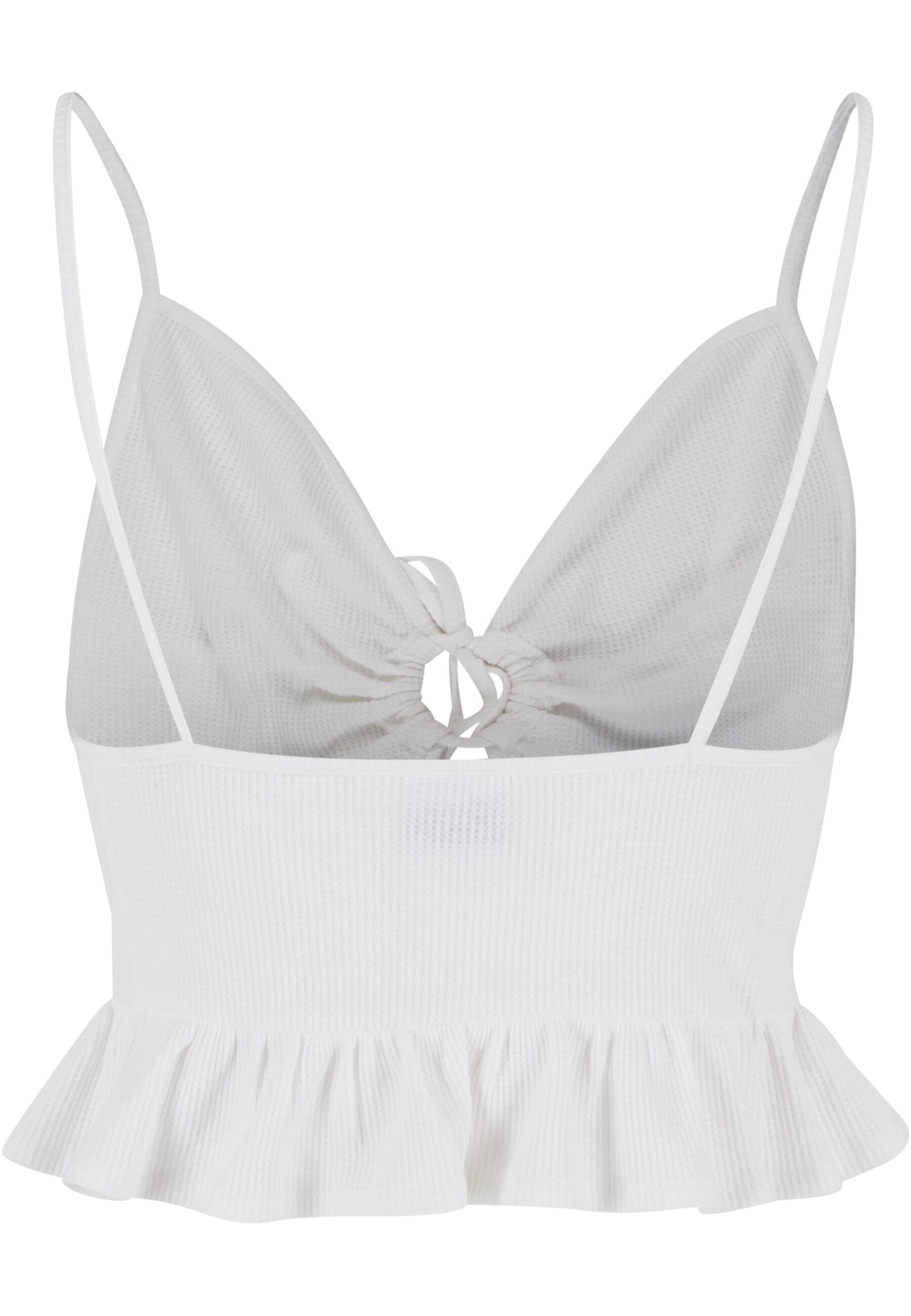 URBAN CLASSICS T-Shirt-BH »Urban Classics Damen Ladies Waffle Pique Ruffle Top«