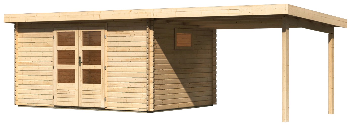 Karibu "Trittau 5" mit Anbaudach und Fenster günstig online kaufen