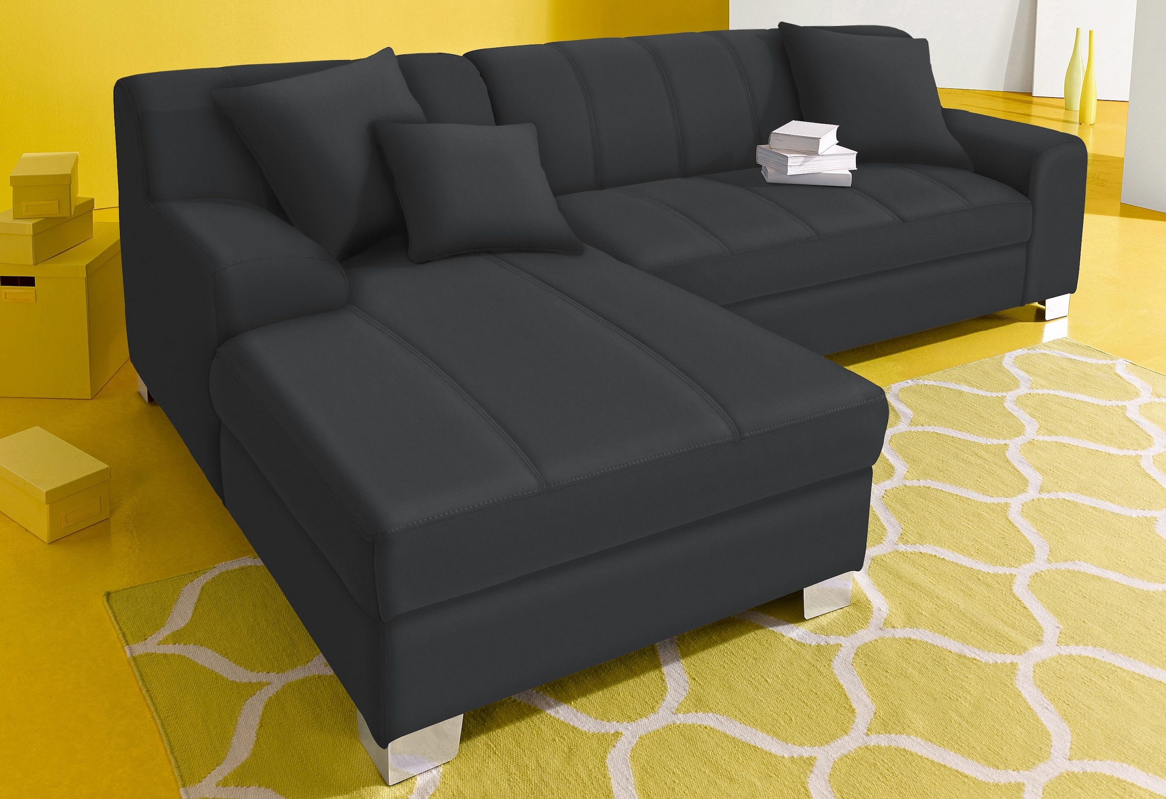 DOMO collection Ecksofa "Turah incl. Zierkissen, moderne Steppung, auch in günstig online kaufen