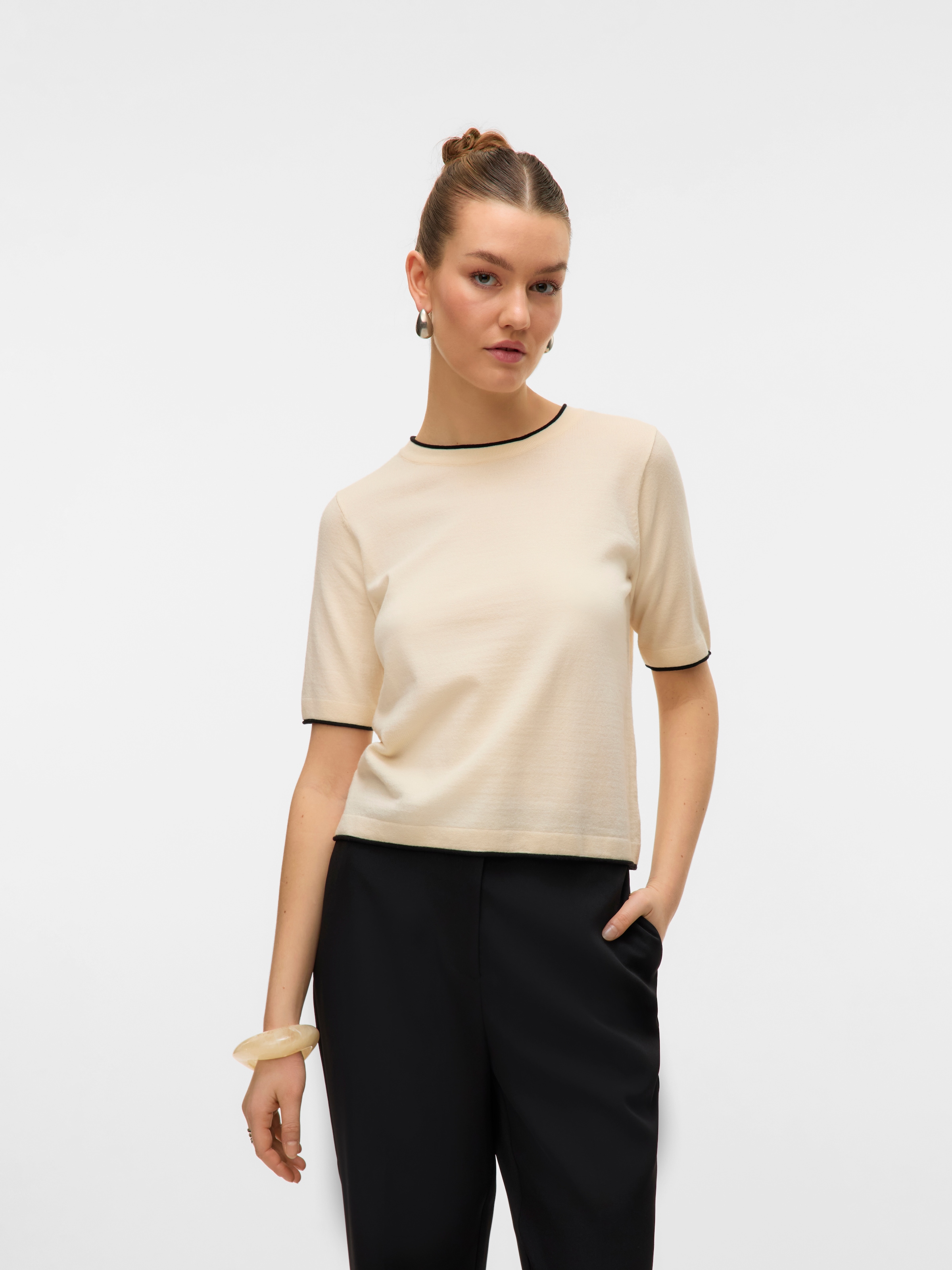 Vero Moda Kurzarmpullover "VMBREEZE SS O-NECK PULLOVER BOO" günstig online kaufen