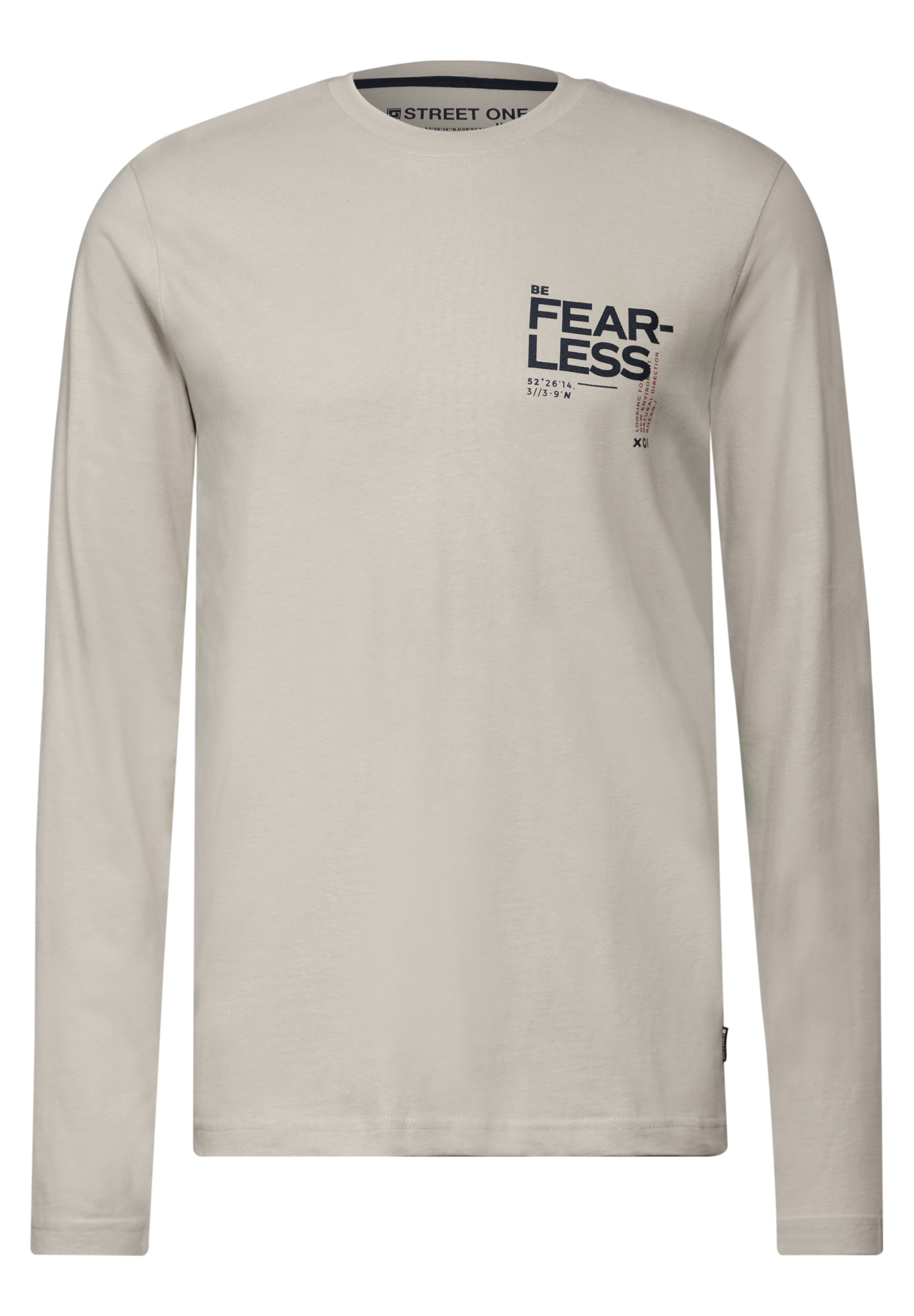 STREET ONE MEN Langarmshirt, aus reiner Baumwolle