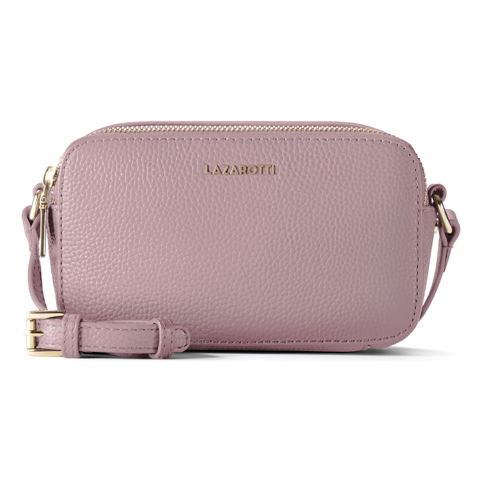 Lazarotti Umhängetasche »Bologna Leather Umhängetasche Camera-Bag Leder Double-Zip 18 cm«