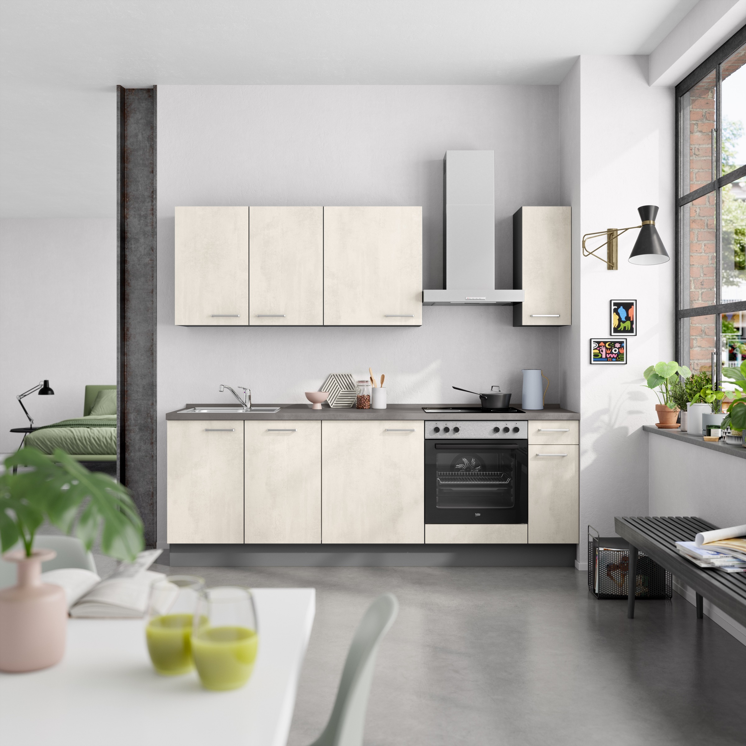 nobilia® Küchenzeile »"Riva I"«, vormontiert, Ausrichtung wählbar, Breite 240 cm, wahlw. mit E-Geräten