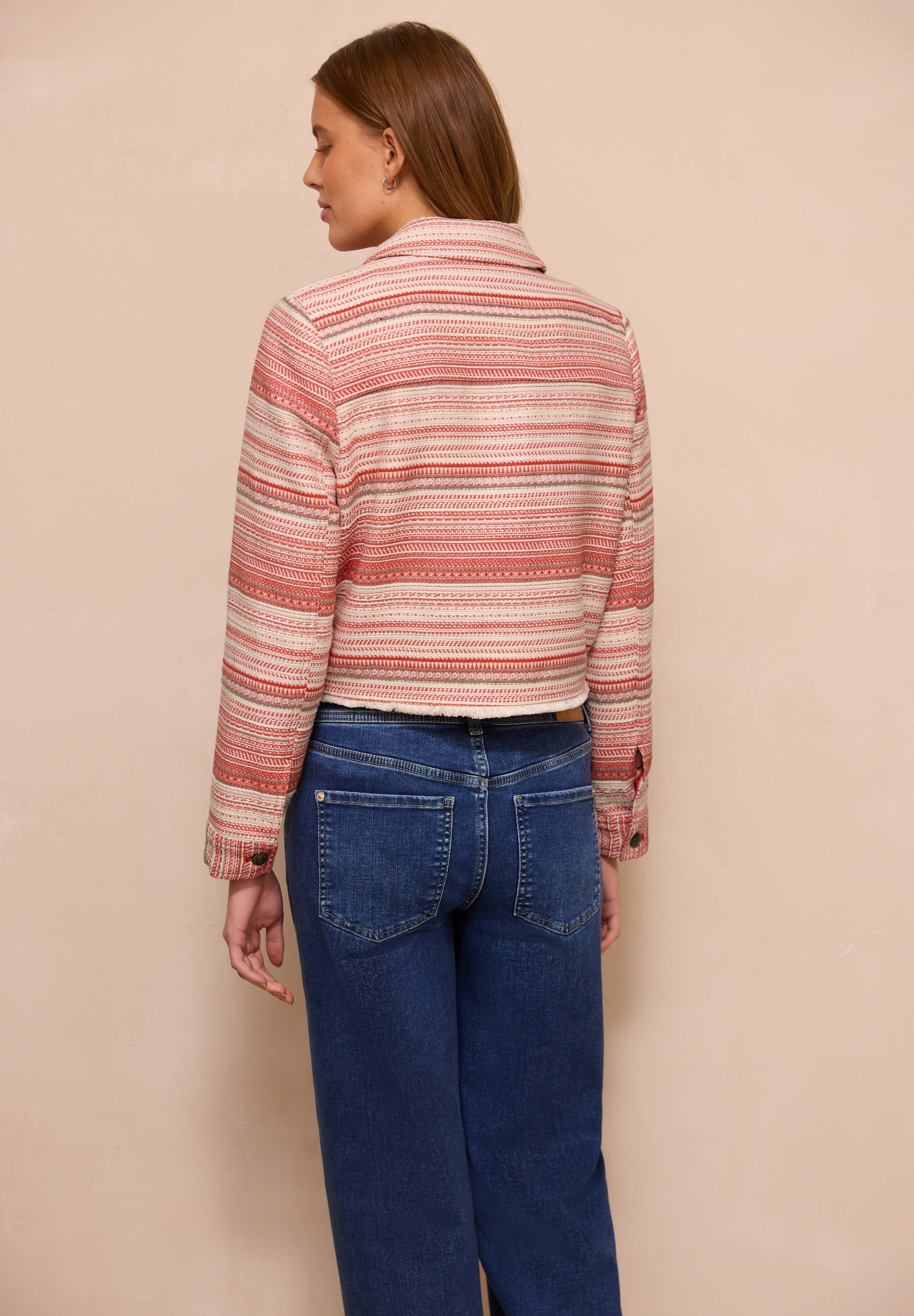 Street One Studio Women's Boucle Jacket Torch Red Size 38 2