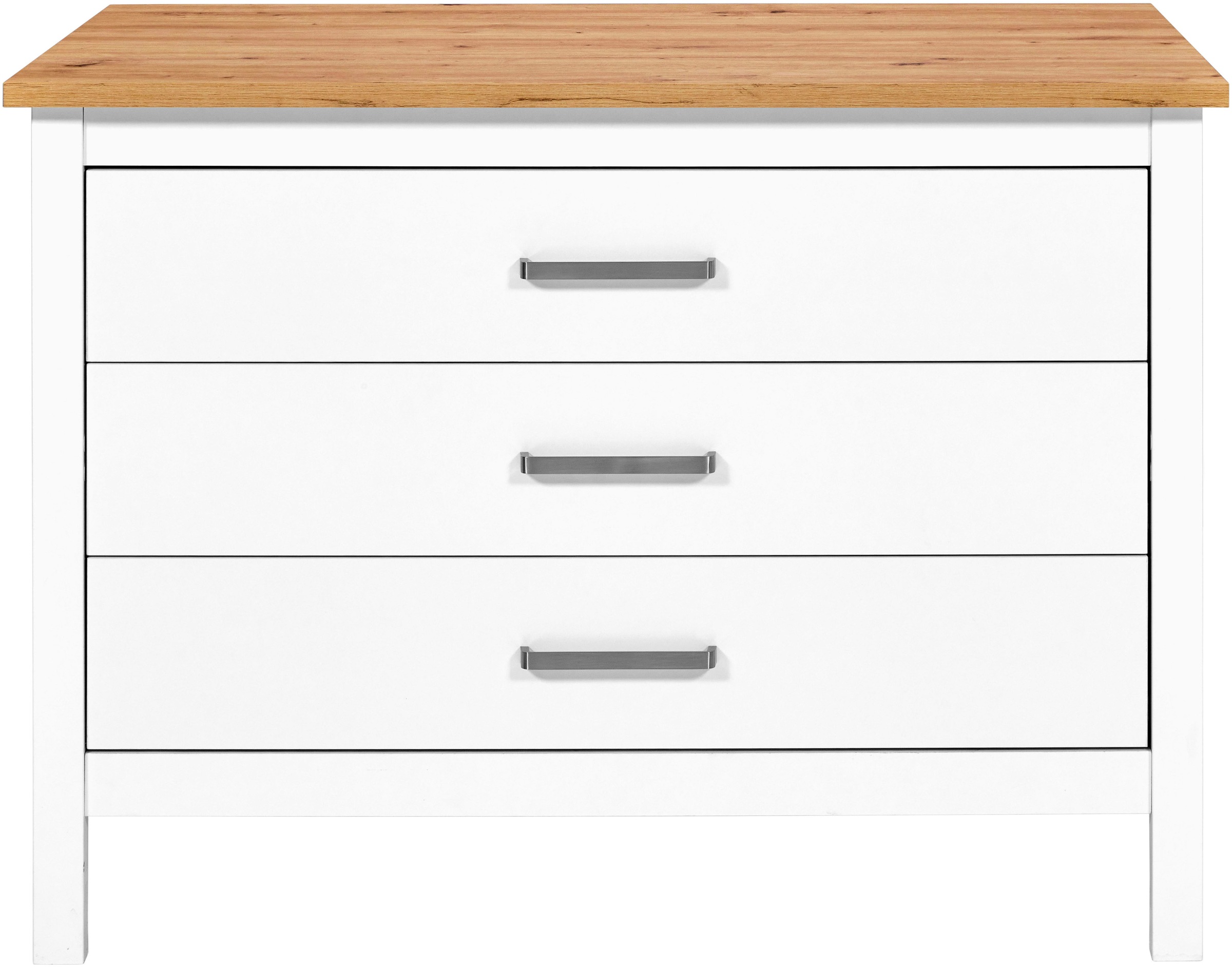 Inter Link Bartisch »Enoli im Skandi Look, multifunktional für Küche & Essbereich, Weiss« 1 Stk. tlg. Kücheninsel mit Soft-Close, Platz für 2 Hocker, 124x75x91 cm