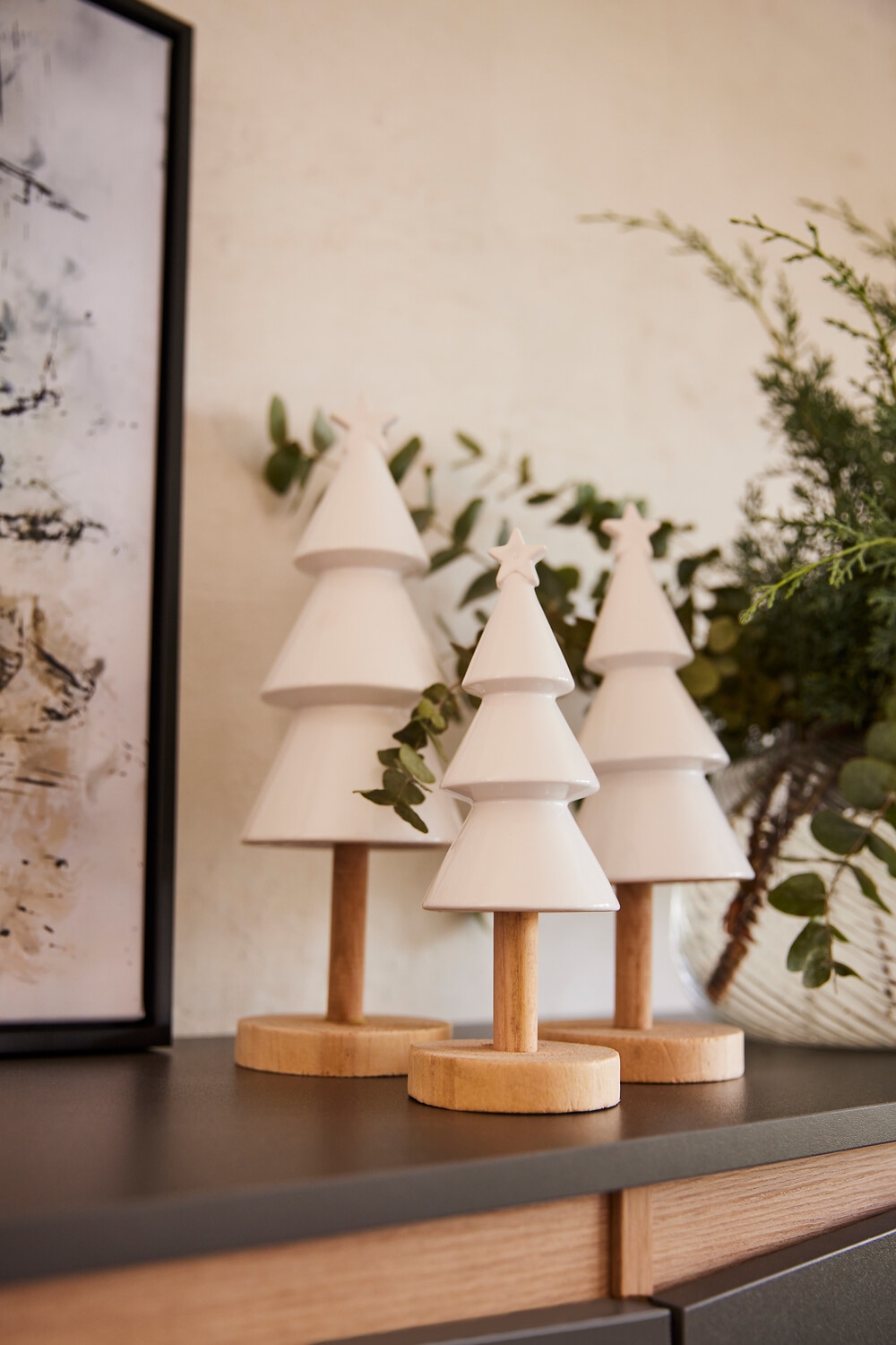 Creativ deco Dekobaum »Weihnachtsdeko«, aus Keramik und Holz