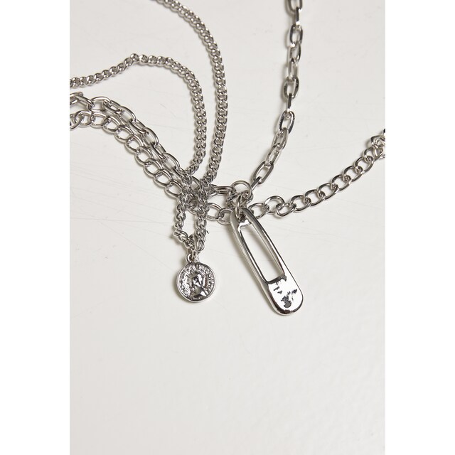 Black Friday URBAN CLASSICS Edelstahlkette »Accessoires Safety Pin Layering  Necklace« | BAUR