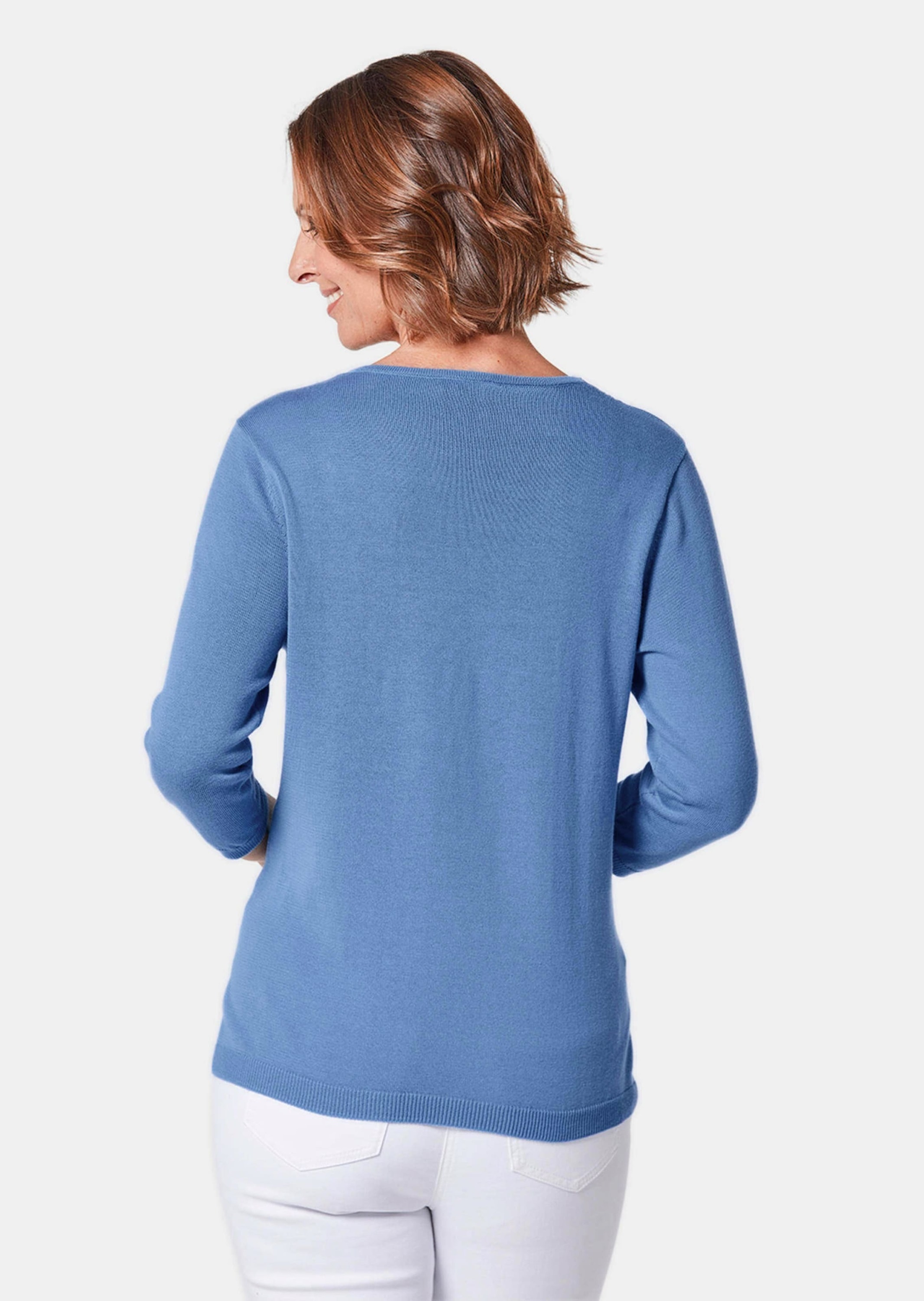 GOLDNER Rundhalspullover »Strickpullover Unkomplizierter Pullover mit V-Ausschnitt«