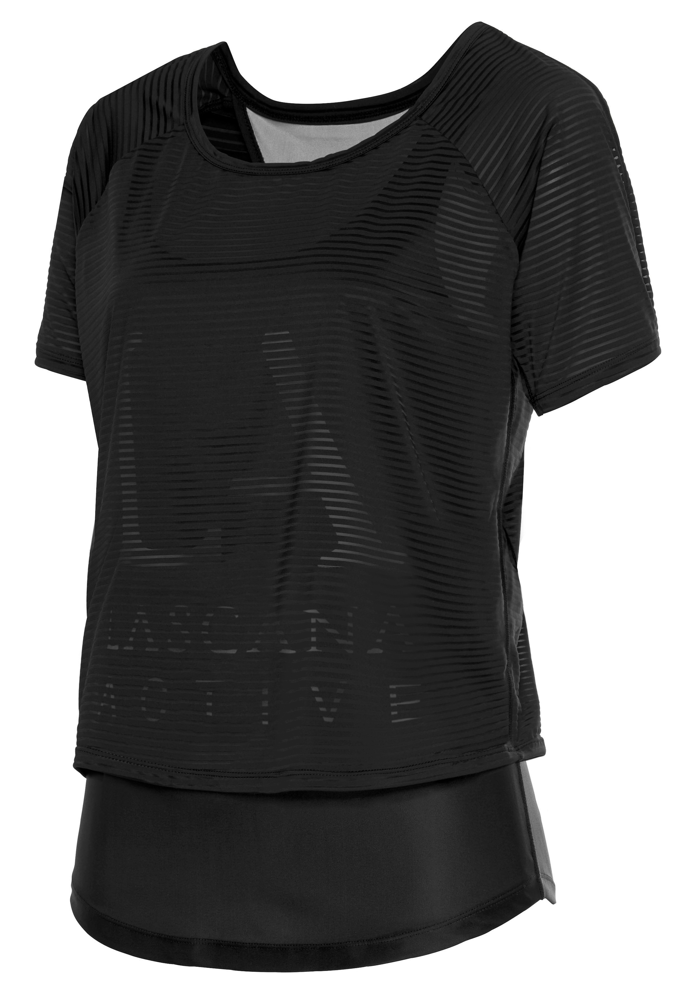 LASCANA ACTIVE Funktionsshirt, 2 in 1 T-Shirt im Layer-Design