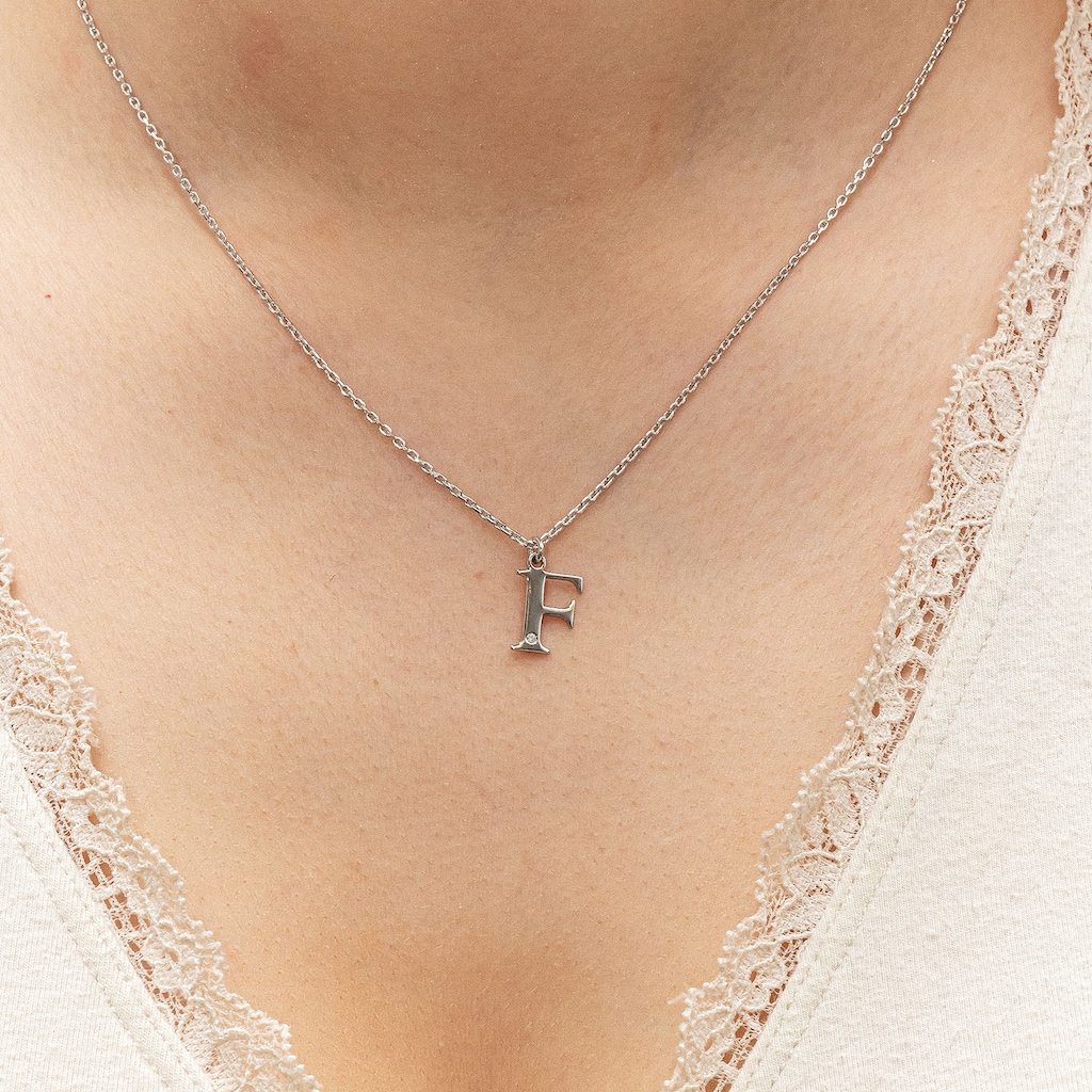 Diamonds by Ellen K. Kette mit Anhänger »925/- Sterling Silber Diamant 0,008ct. Buchstabe F«