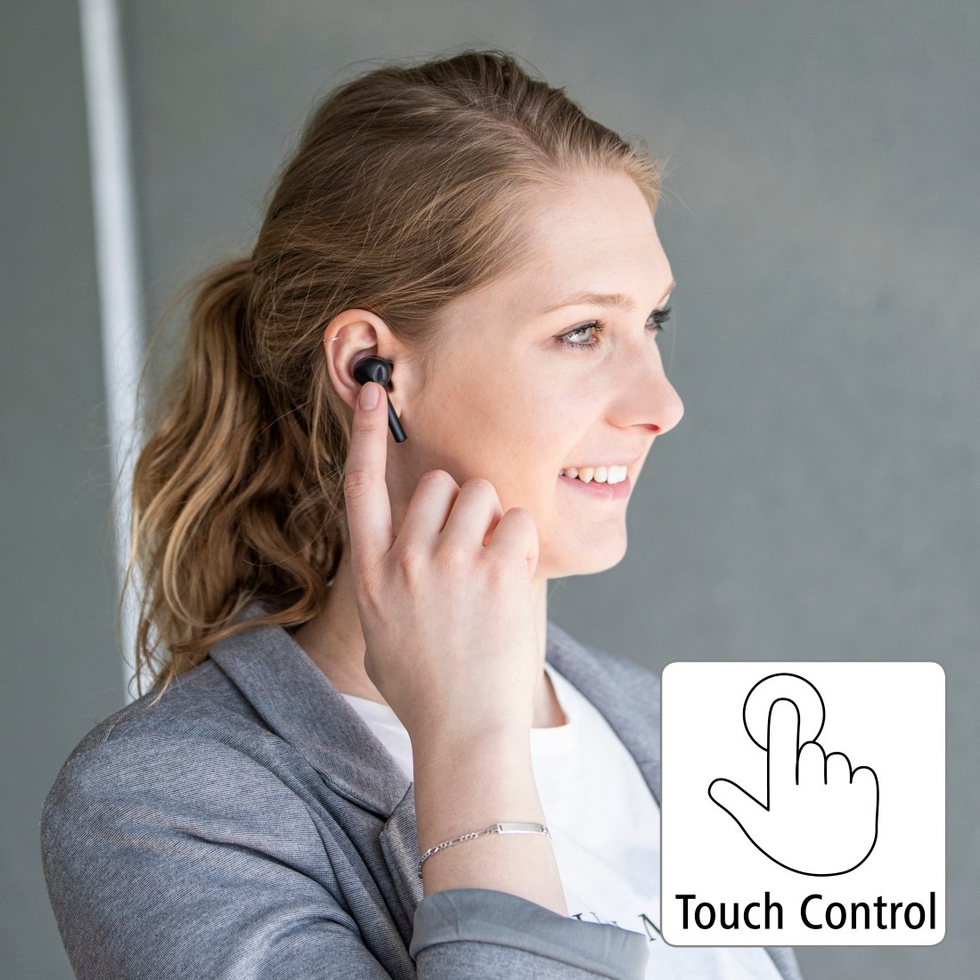 Hama In-Ear-Kopfhörer »Bluetooth® Kopfhörer A2DP Bluetooth-HFP-HSP, In | True Google Assistant Siri Sprachassistenten Sprachsteuerung, Wireless, USB-C BAUR und Ladebox«, Bluetooth-AVRCP Ear Anschluss, Berührungssteuerung