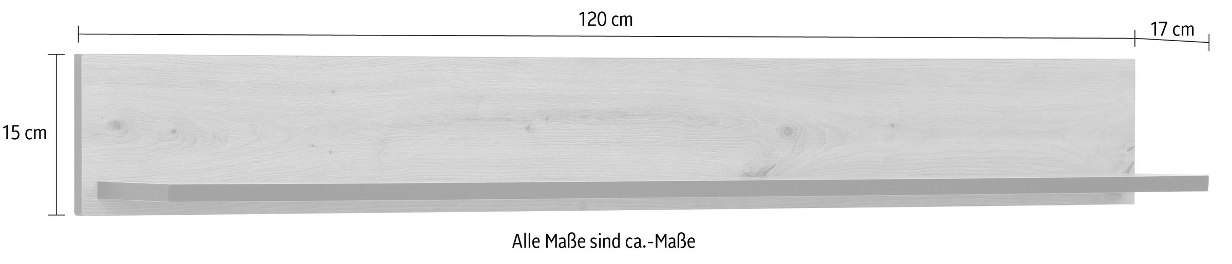 HELA Wandboard »Ariana«, Schwarz abgesetzte Kanten, 120 cm