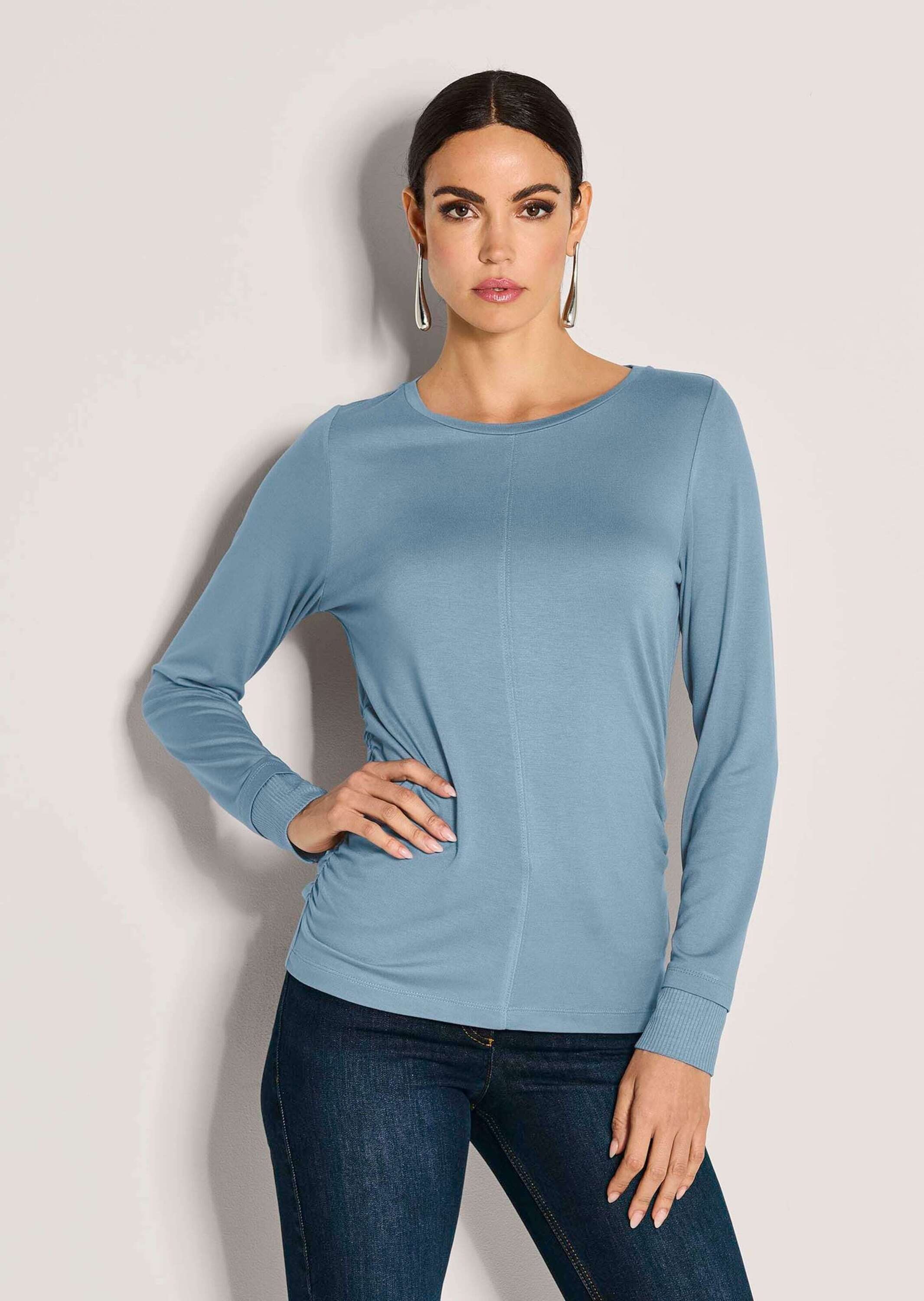 Thumbnail - MADELEINE Langarmshirt "Shirt Langarm-Shirt mit gerafften Seiten" Jerseyshirt