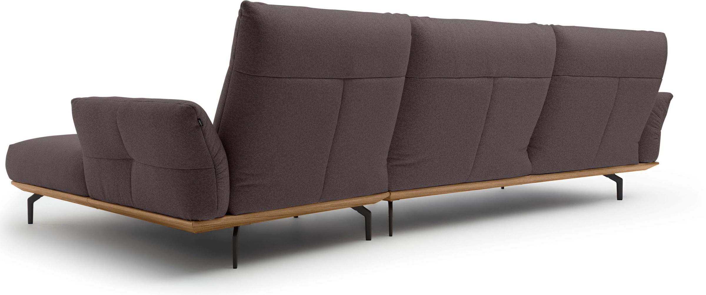 Creation BY ROLF BENZ Ecksofa »CR.460«, Sockel in Nussbaum, Winkelfüße in Umbragrau, Breite 338 cm