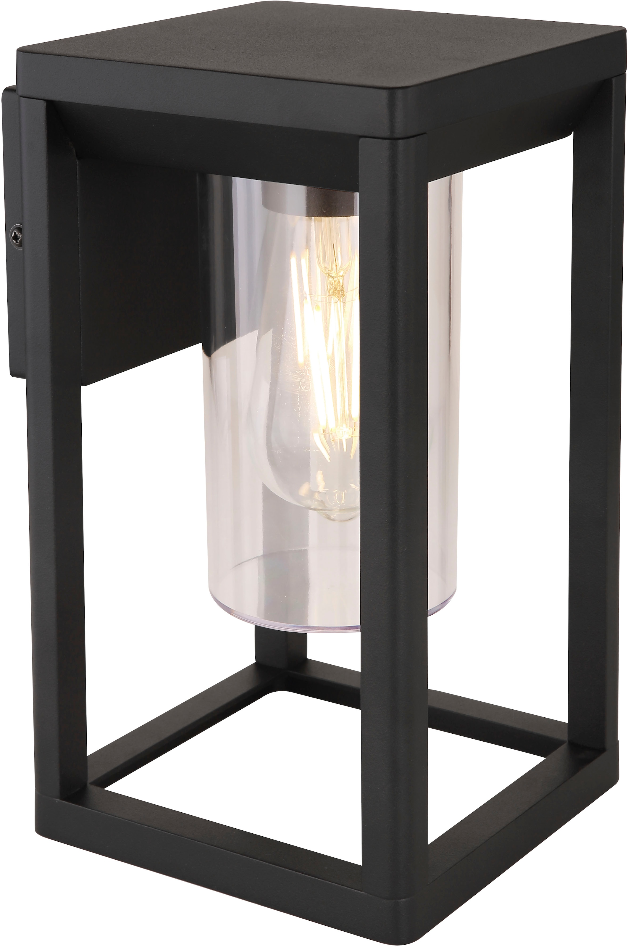 GLOBO LIGHTING Außen-Wandleuchte »CANDELA« E27 1 Stk. Außenleuchte Aluminium, klar, Licht abwärts, IP44, E27 LED