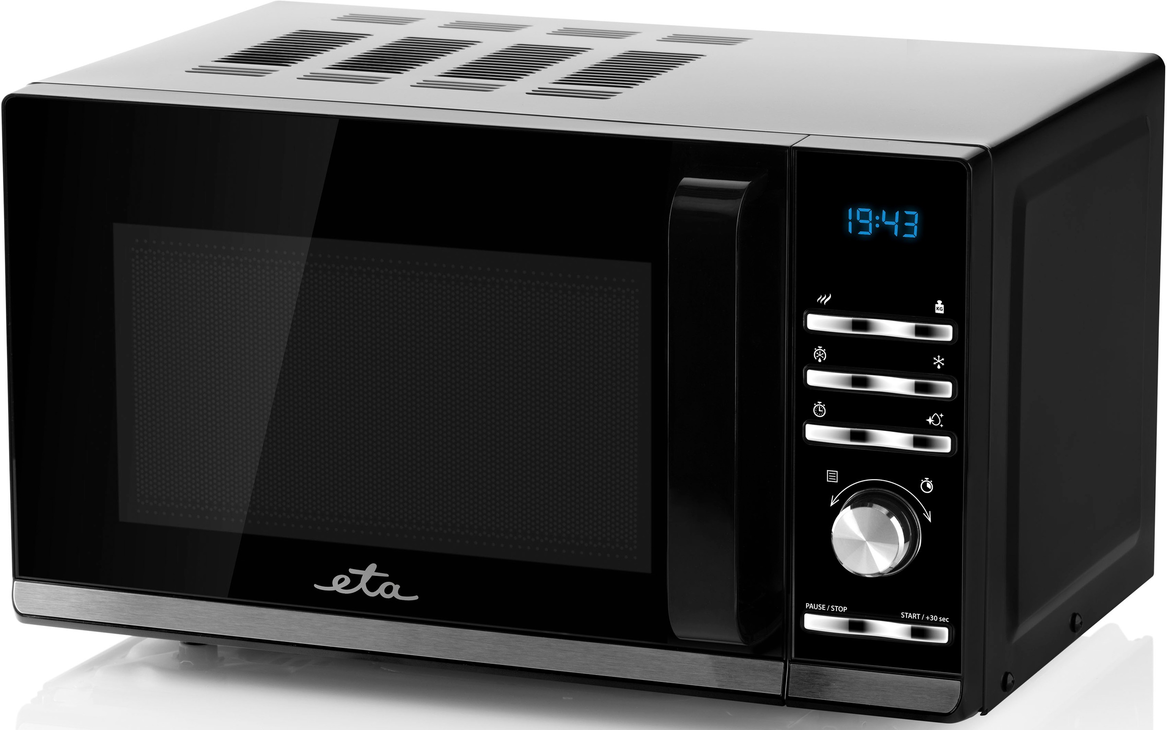 eta Mikrowelle »Galeto ETA121090010«, Mikrowelle, 1200 W, schwarz mit 3 Auftaufunktionen und 700 Watt