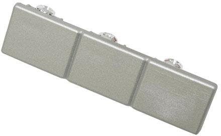 Gardinenstangen-Endstück GARDINIA, silber, Gardinenstangenendstücke, "3-läufig", Serie Flächenvorhang-Technik Atlanta 3-läufig