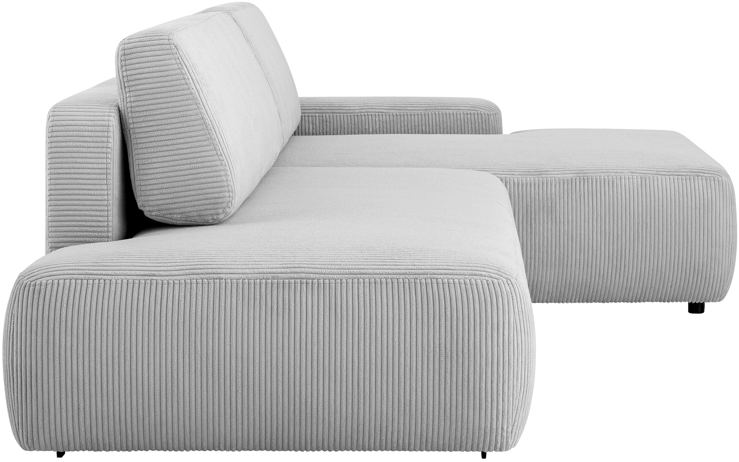 INOSIGN Ecksofa »TORGE, Schlafsofa Cord, Samtvelours u. Strukur fein, Couch in L-Form«, Schlaffunktion und Bettkasten, Liegefläche: 210x125 cm, neues Design