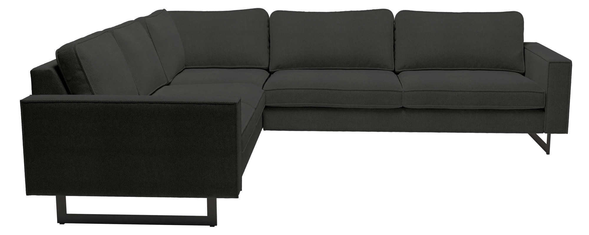 Places of Style Ecksofa »Pinto, 250/290 cm, langer Schenkel, XXL, Ottomane«, Cord, Feincord, Luxus-Microfaser Leder und Chenille