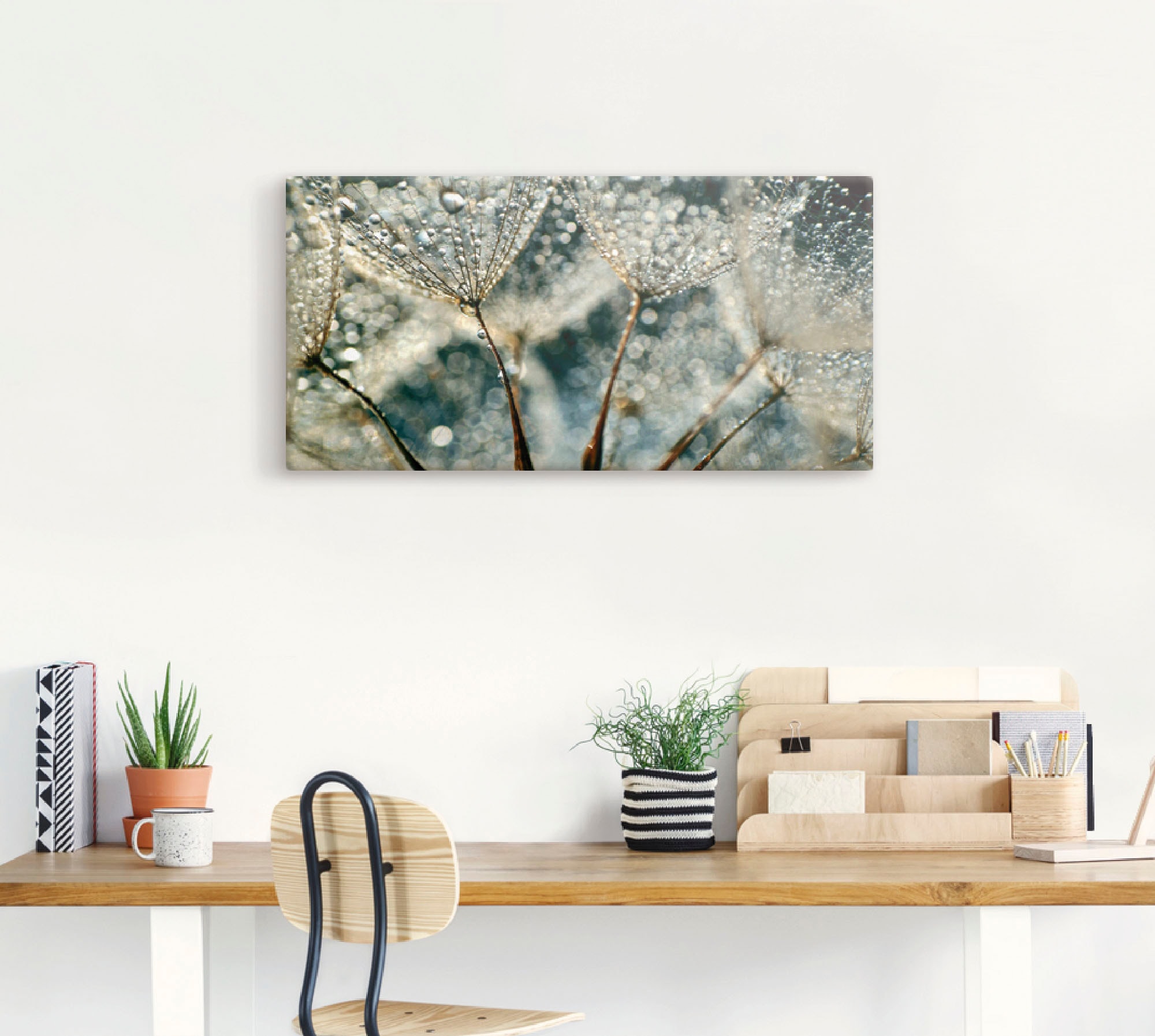 Artland Wandbild »Pusteblume Regenschauer«, Blumen, (1 St.), als Alubild, Outdoorbild, Leinwandbild, Poster, Wandaufkleber
