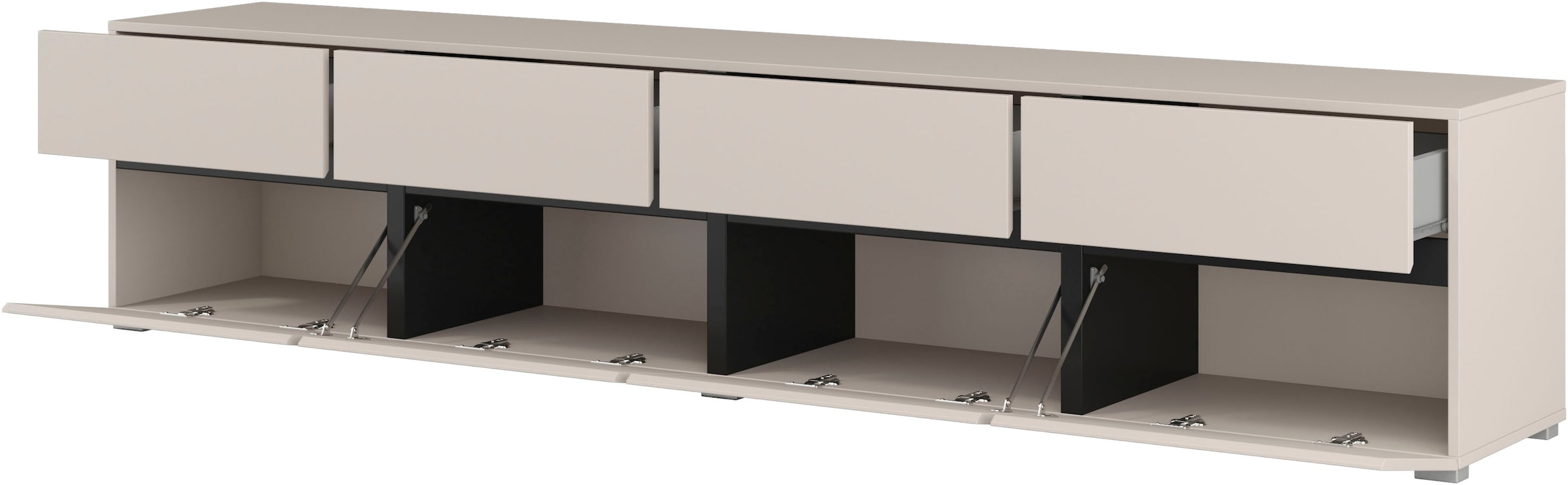 OTTO home Lowboard »Cross,Breite 225 cm, moderne grifflose TV-Kommode« TV-Schrank mit viel Stauraum, TV-Board