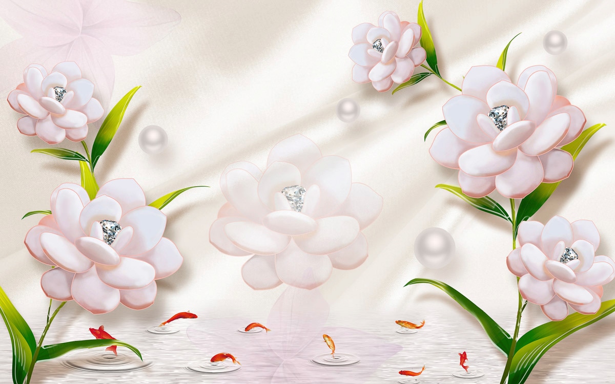 Papermoon Fototapete "Muster mit Blumen"