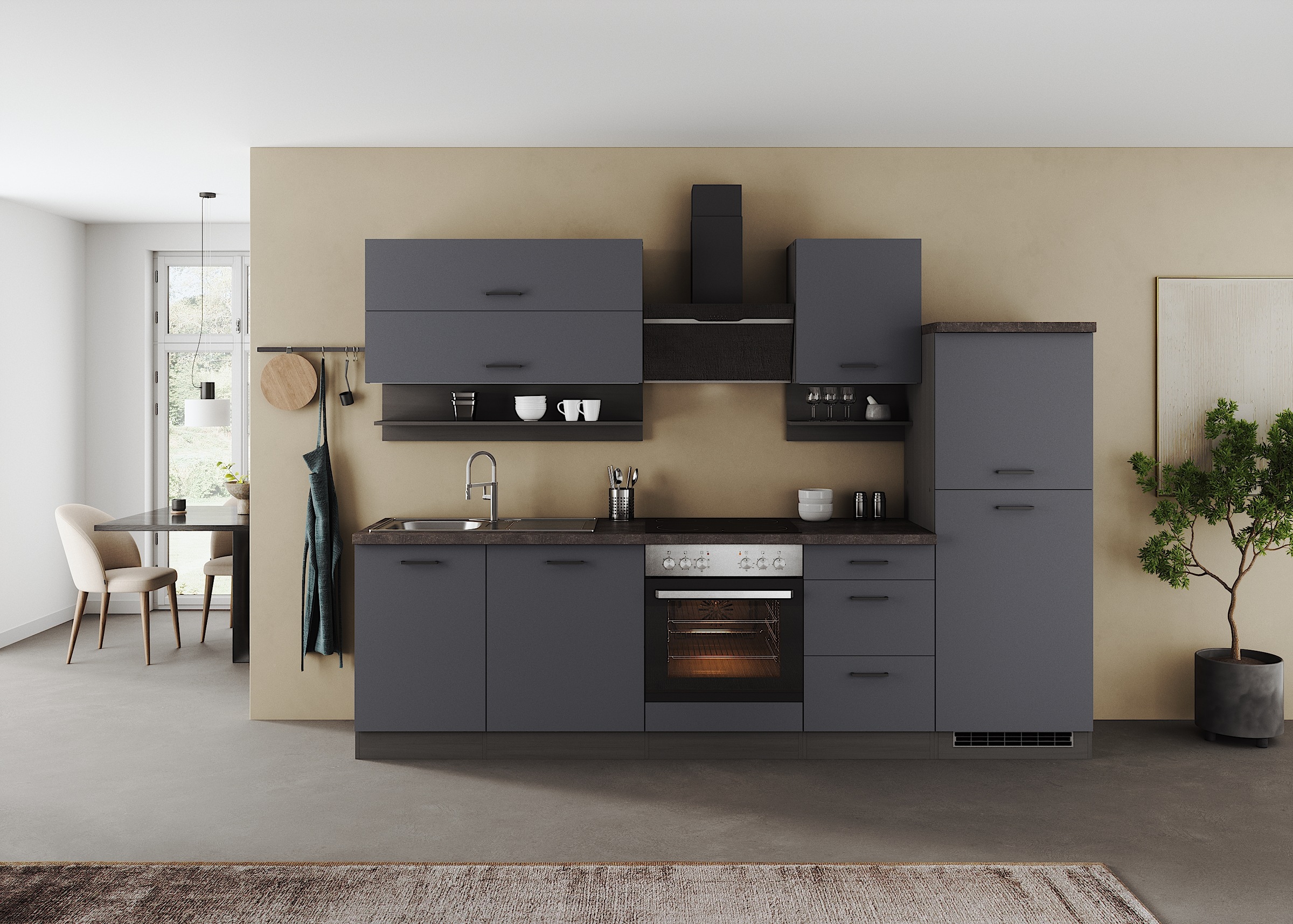 KOCHSTATION Küchenzeile "KS-Frieda Breite 280 cm" wahlweise mit E-Geräten, günstig online kaufen