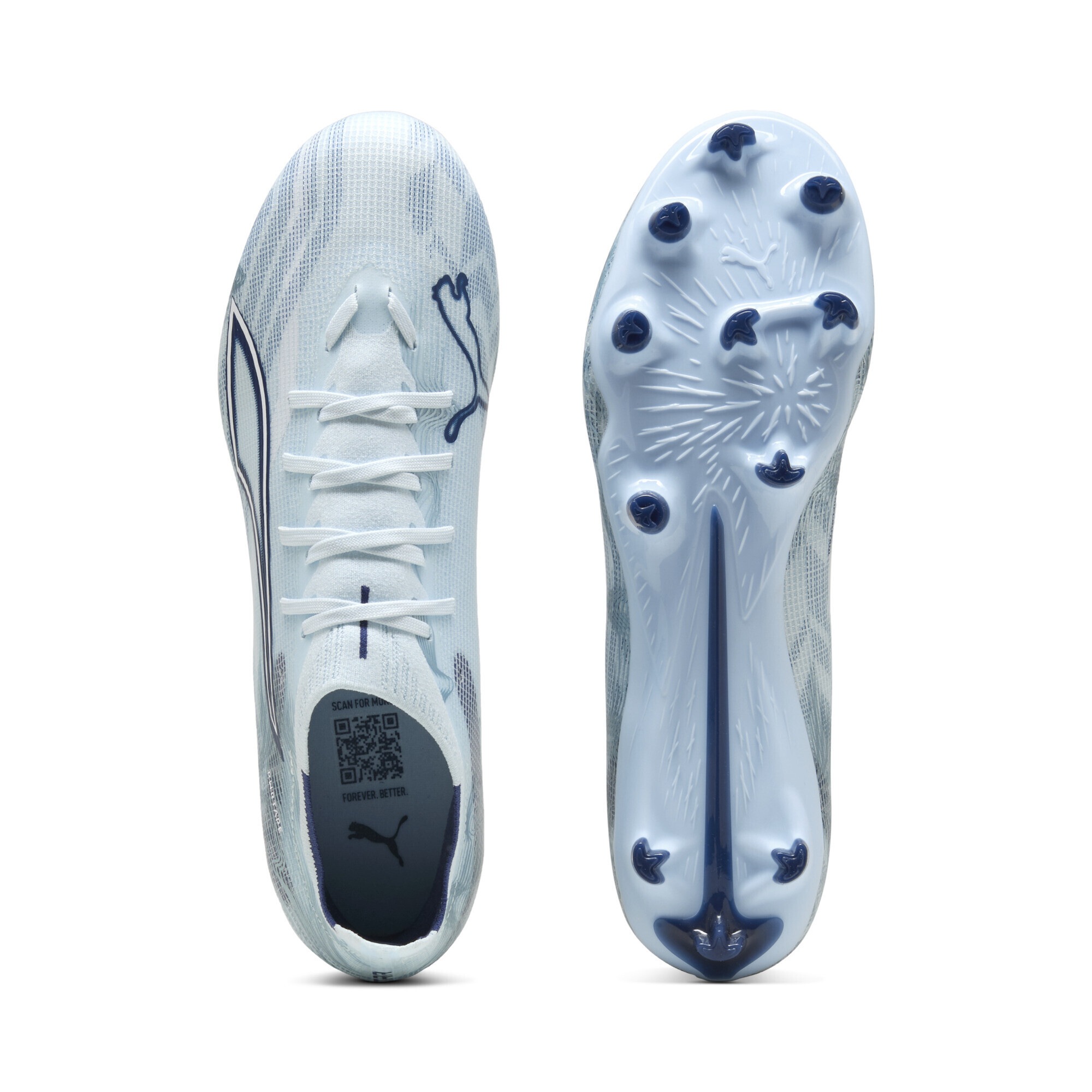 Fußballschuh PUMA "ULTRA 6 MATCH FG/AG Fußballschuhe Erwachsene", Damen, Gr. 42, icy blau weiß jewel, Obermaterial: Synthetik, Textil; Futter: Synthetik, Textil; Innensohle: Textil; Laufsohle: Synthetik, Schuhe Fußballschuh 3