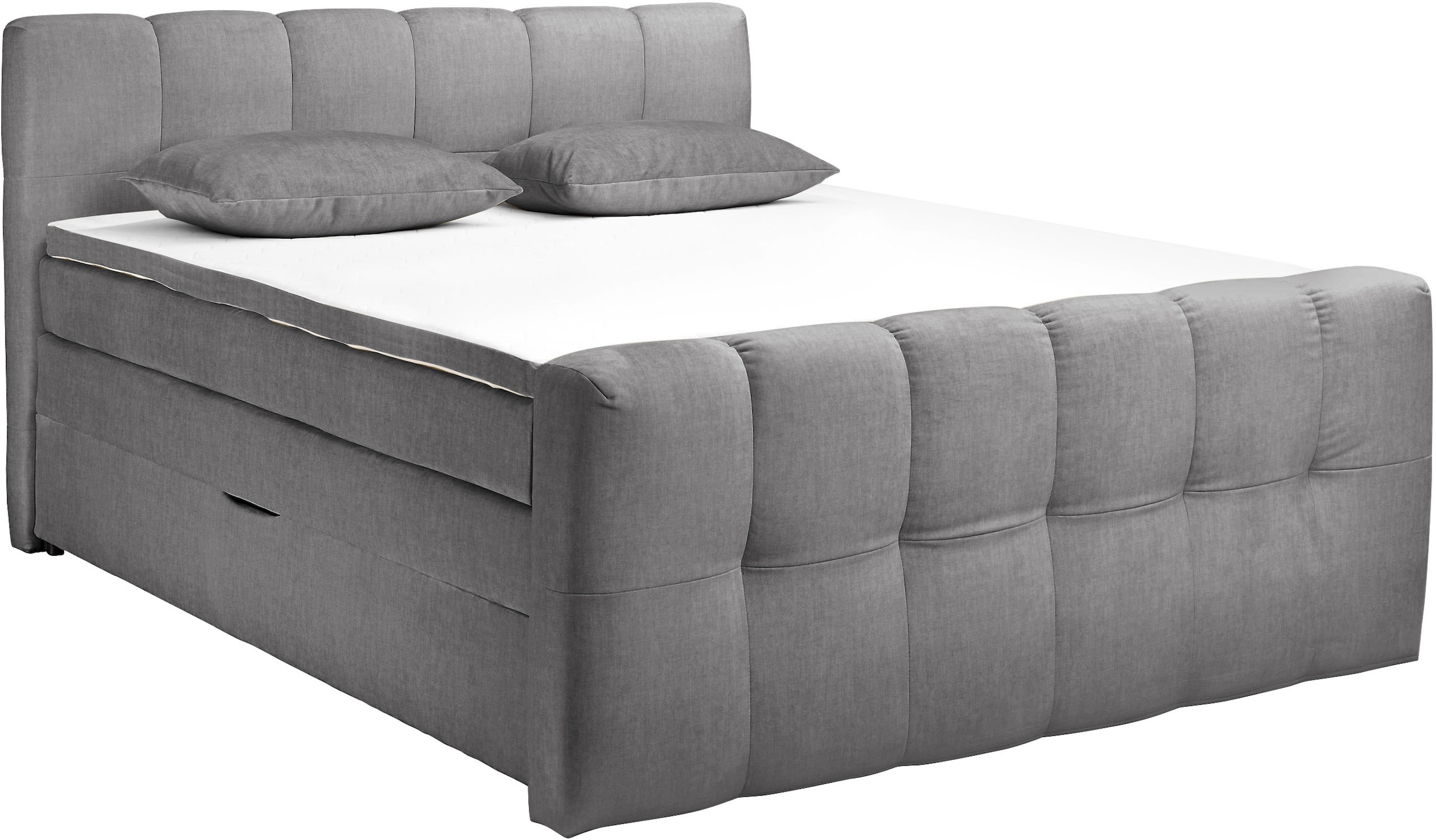 ED EXCITING DESIGN Boxspringbett »Tolfa erhältlich in der Breite 180cm, inkl. Bettkästen« inkl. Visco-Topper mit Stoffumrandung