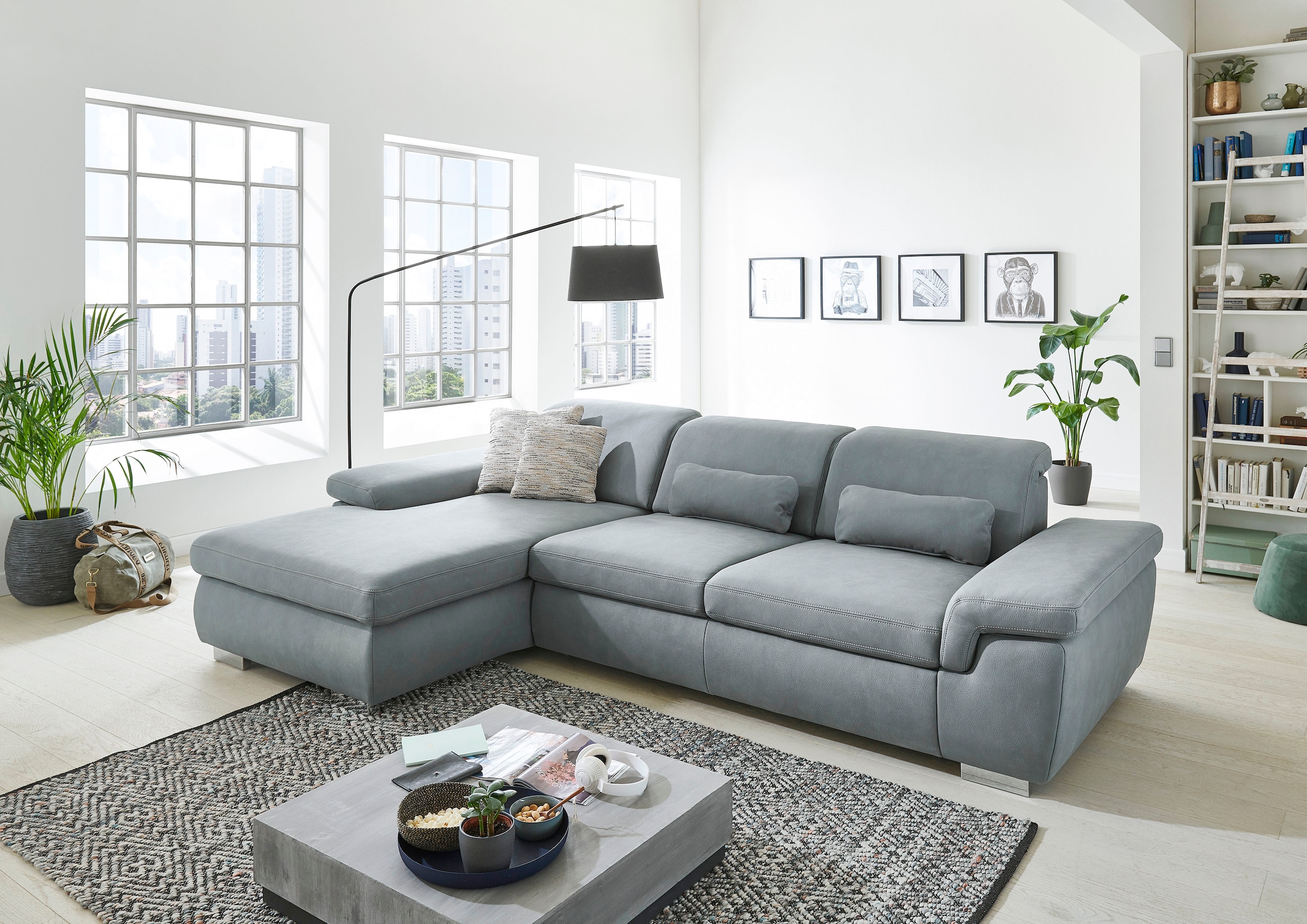 Die PlanBar Ecksofa »MP-IN17041 L-Form«, mit Sitztiefenverstellung, optional Kopfteilverstellung & Bettfunktion