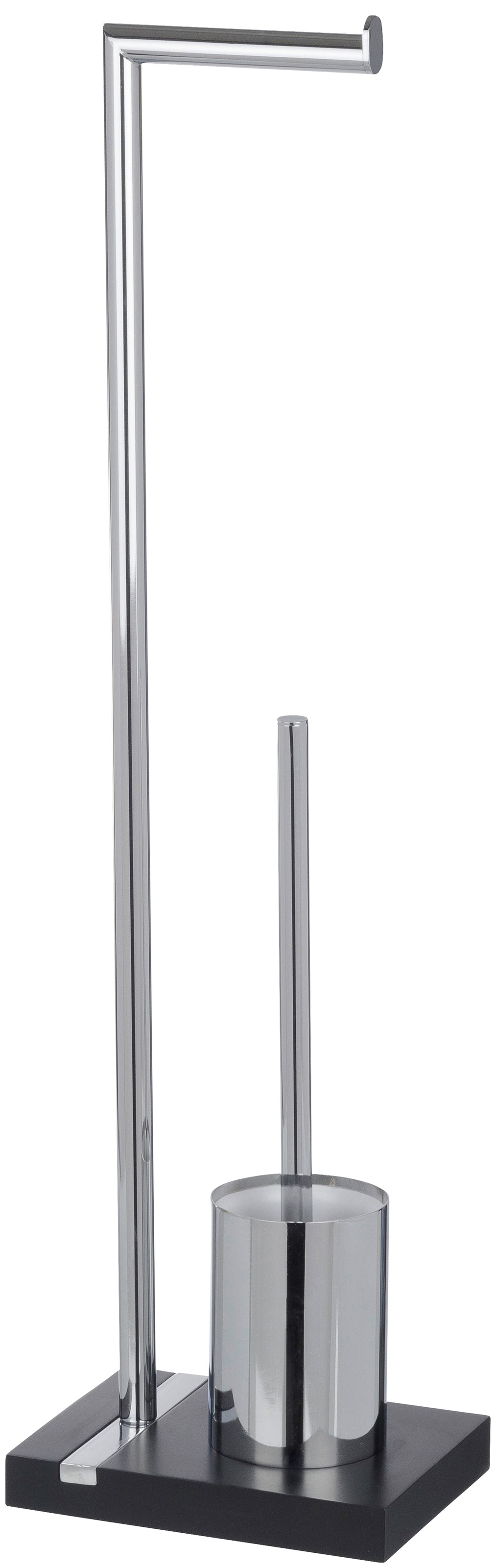 WENKO WC-Garnitur "Noble Black" aus Polyresin (Kunststein)  Stahl Standgarn günstig online kaufen