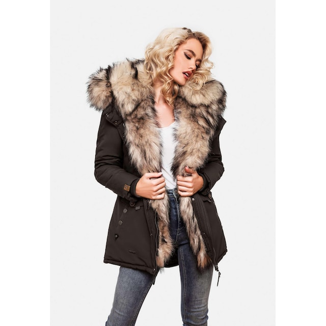 Navahoo Wintermantel »Sweety«, abgefahrener Winterparka m. 2  Kunstpelz-Kapuzen kaufen | BAUR