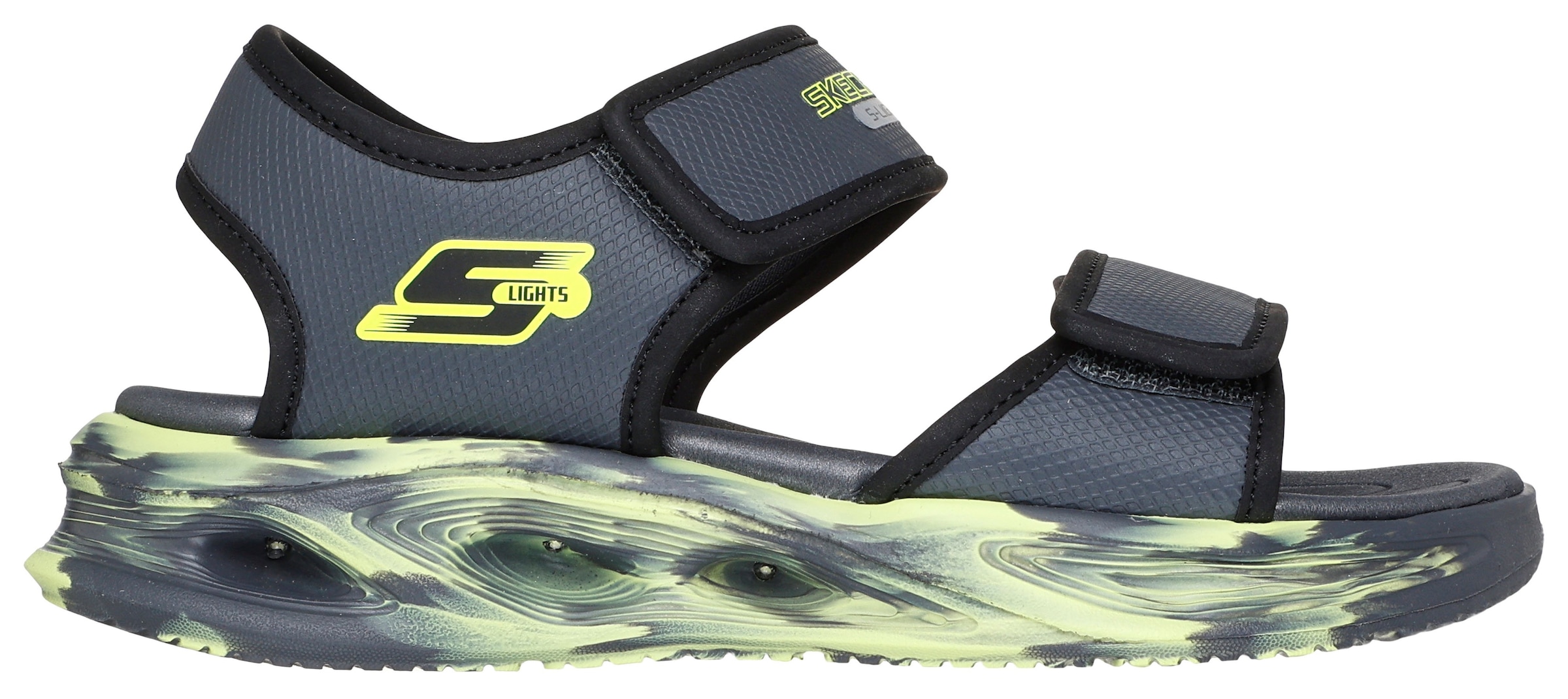 Skechers Sandale »SOLA GLOW SANDAL«, Sandale mit Klettverschluss+Blinkfunk., Größenschablone zum Download