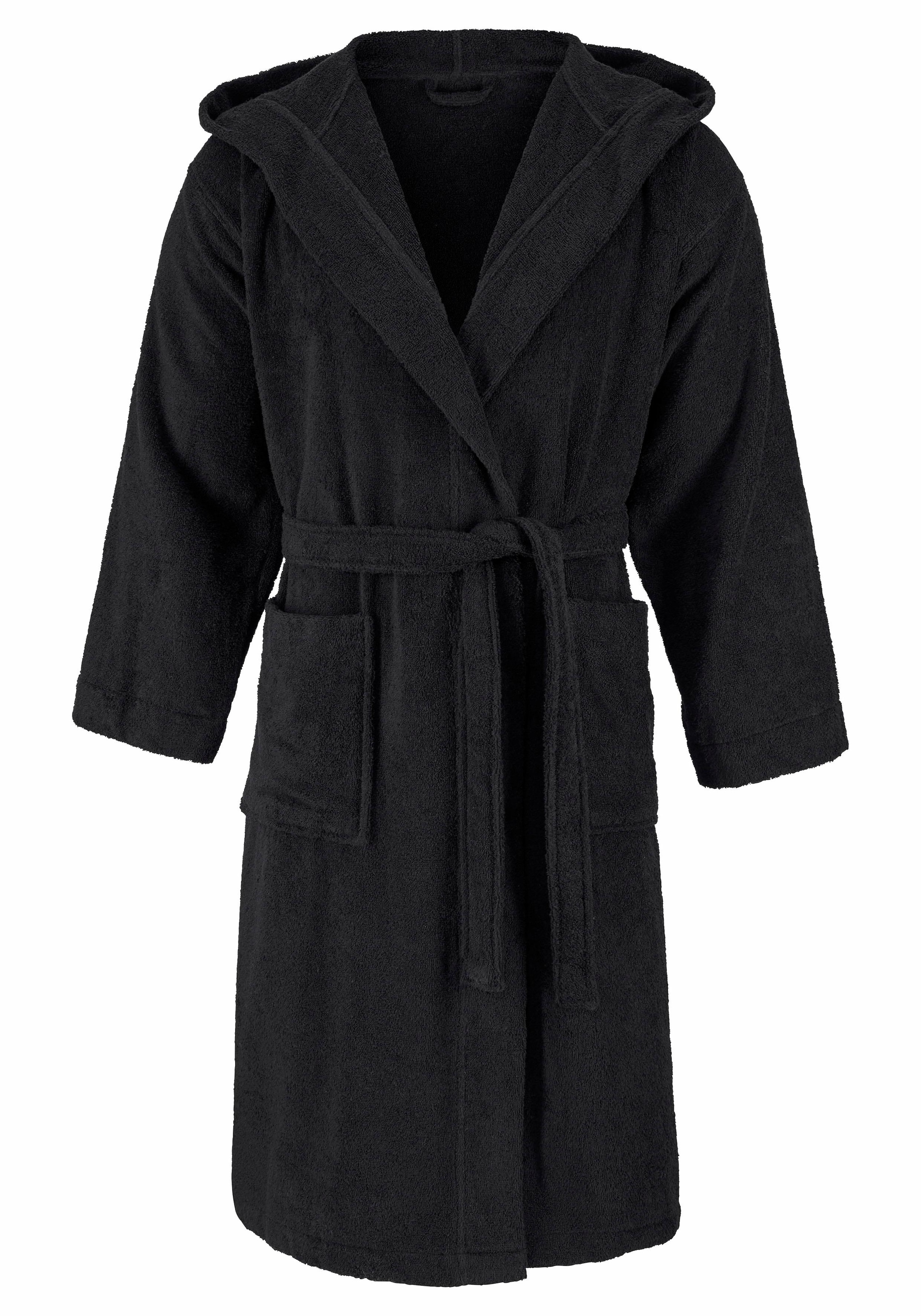 Bruno Banani Unisex-Bademantel "Robby, ideal für Sauna & Spa, Standard, Premium und Überlänge" 1 Stk. Damen & Herren Bademäntel, Baumwolle, mit Taschen, Sauna, XS-3XL